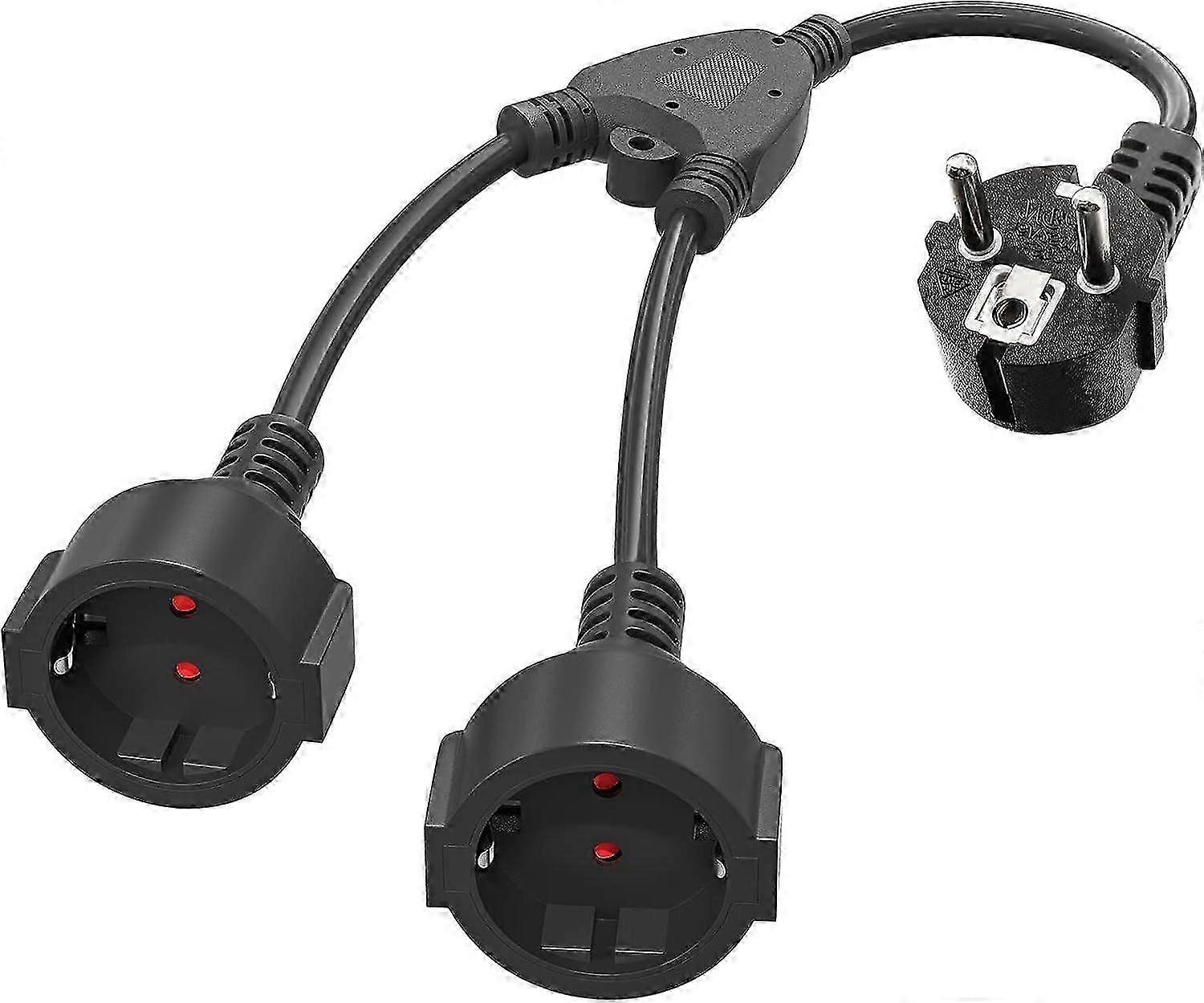 Podwójna wtyczka do gniazdka, Multi-Socket 2-drożny z elastycznym, 16 A/250 V/Max 3680 W, niemieckie rozszerzenia gniazd konwertera do kuchni, biura, domu, B