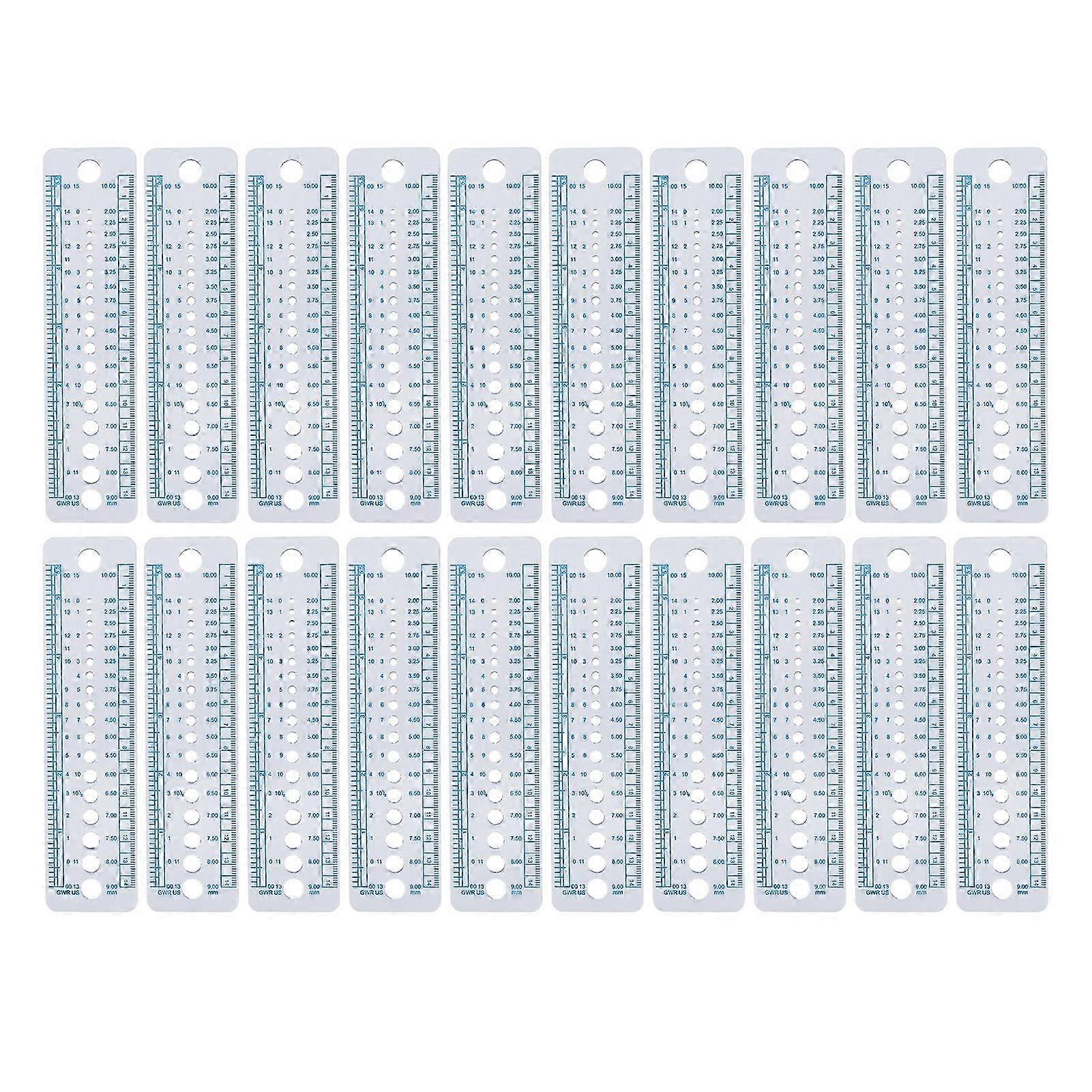 20pcs Knitting Needle Gauge Ruler Soft Plastic Size Measuring Tool for Patchwork