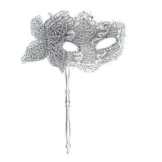 Masquerade Mask with Holding Stick Halloween Party Mask Shiny Sequins Queen Mask NL