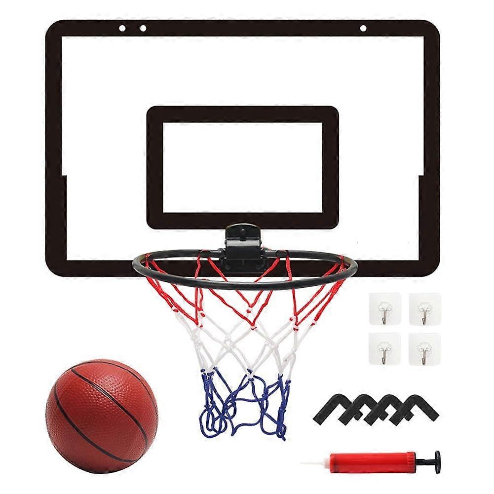 Mini Basketball Hoop Set, Indoor Basketball Hoop Game, Home Exercise, Basketball Hoop Set, Wall Mount Stand, Hanging Backboard (Black) Black