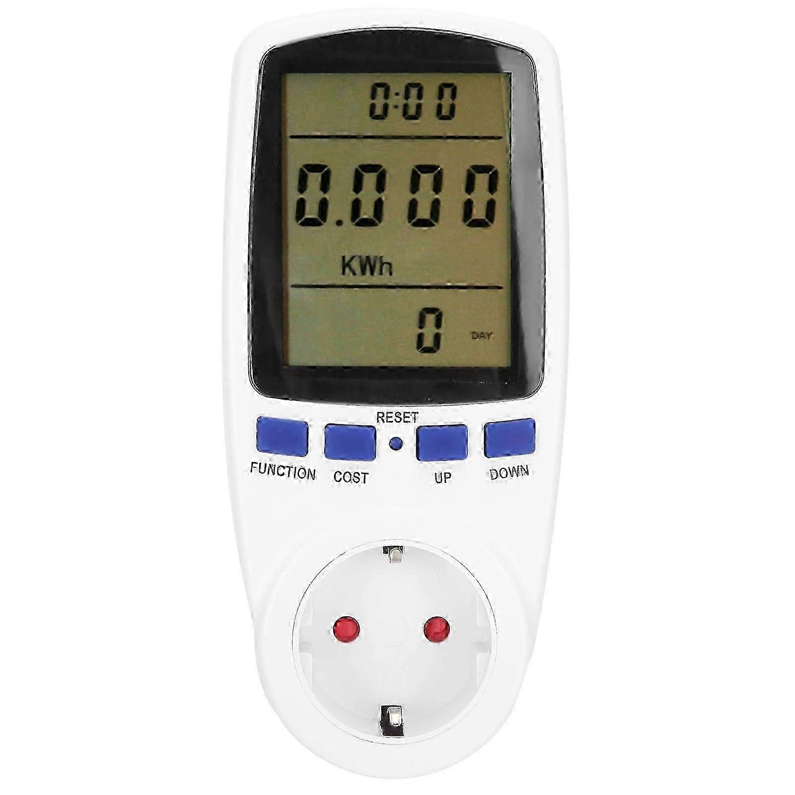 Electricity Usage Monitor Power Metering Socket with LCD Display, 240V EU Plug