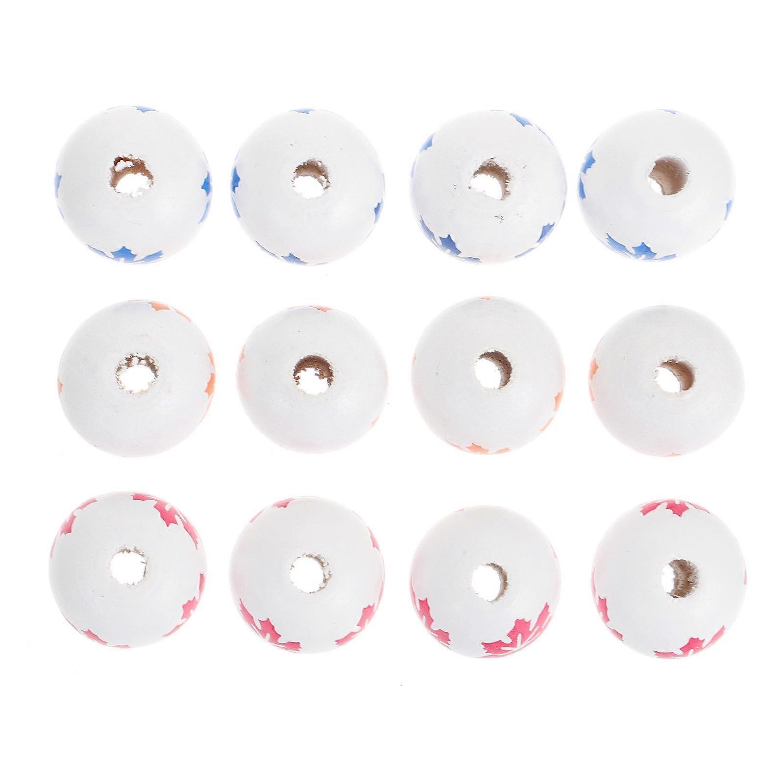 Assorted Color Wooden Beads for DIY Craft Jewelry Making and Home Decoration 60pcs