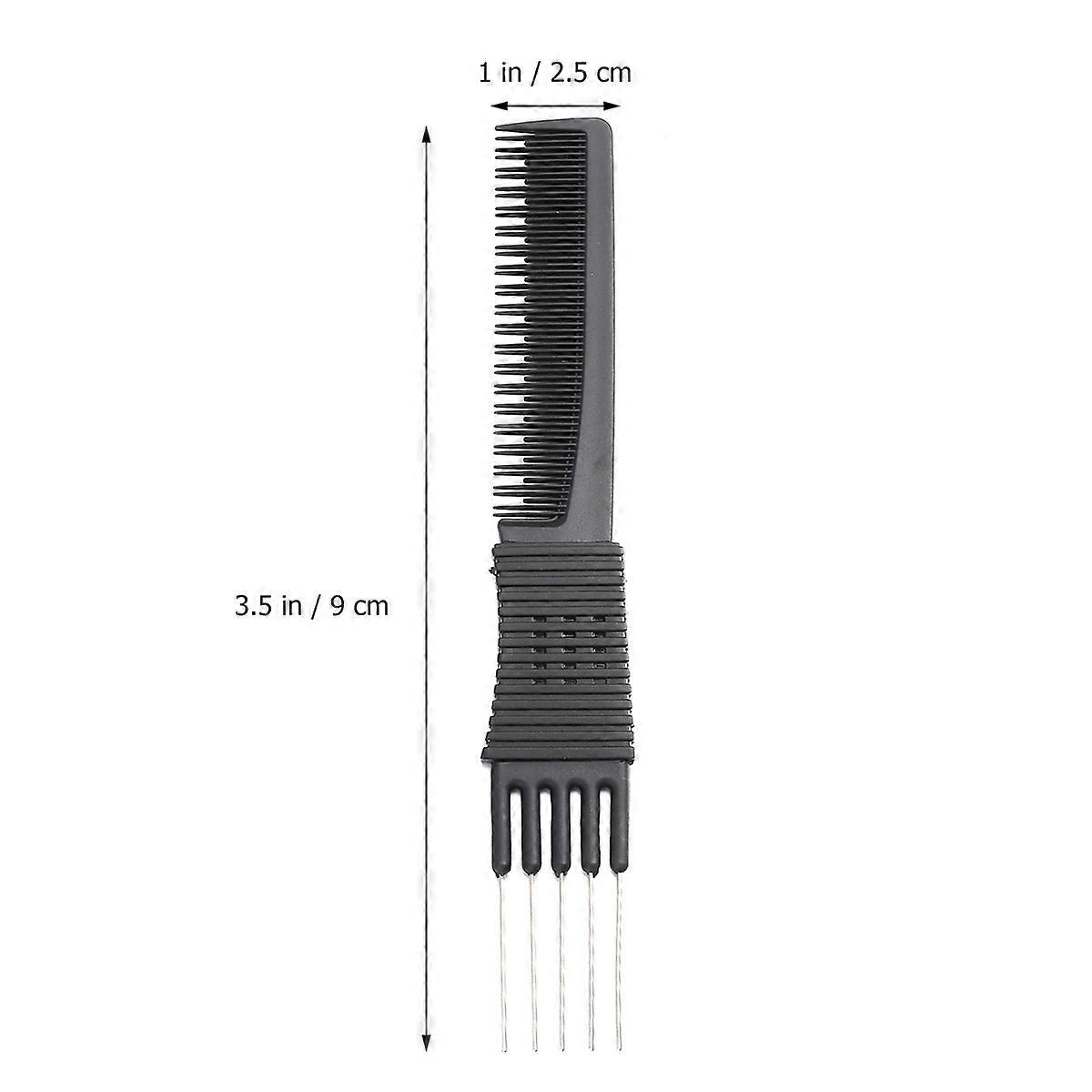 Rat Tail Comb Carbon Fiber Anti Static For Hotel Usage Black 3Pcs