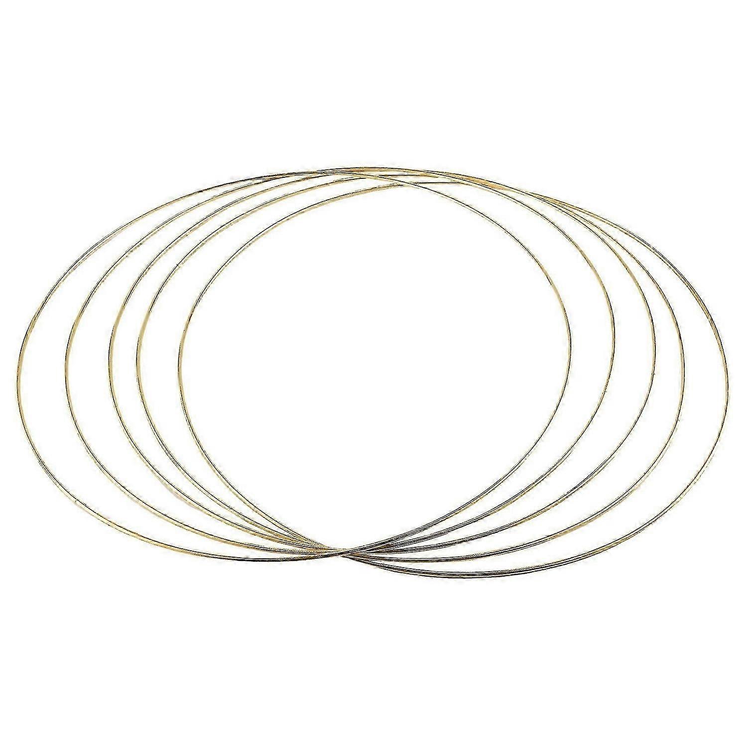 Pacote com 5 Anéis de Argola de Ouro Macramê Grande de 14 Polegadas para Decoração de Guirlanda DIY, Dream C bs