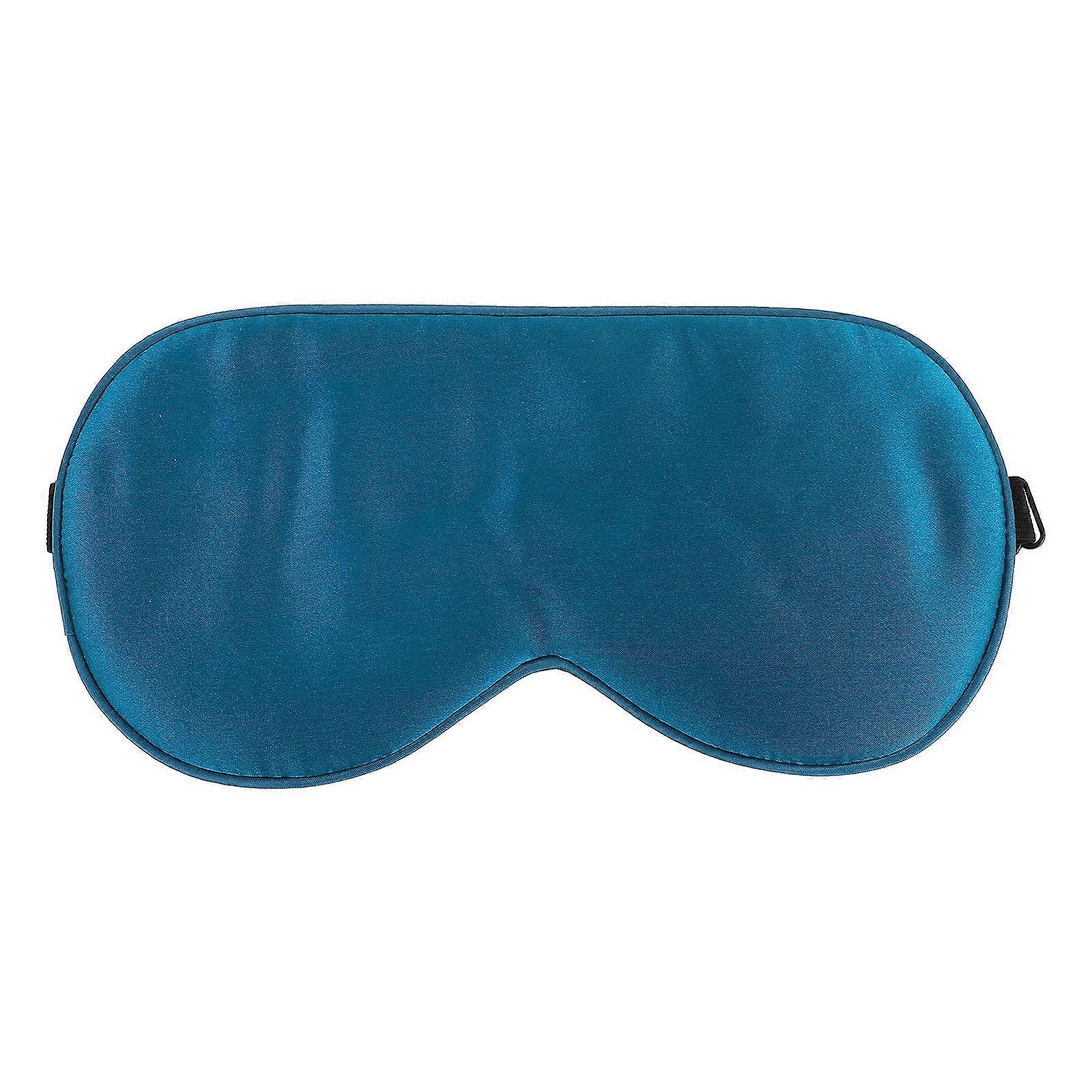 Silk Sleeping Eye Mask with Strap – Lightweight, Breathable & Comfortable for Travel, Napping and Shift Work – Peacock Blue