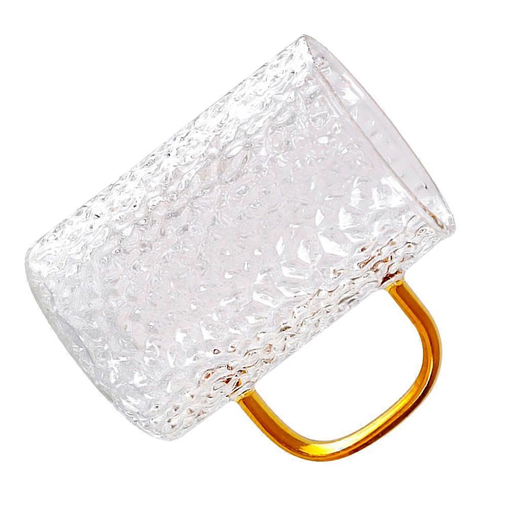 Glass Coffee Cup for Drinking Mug Use 300Ml Golden Handheld Tea Cup