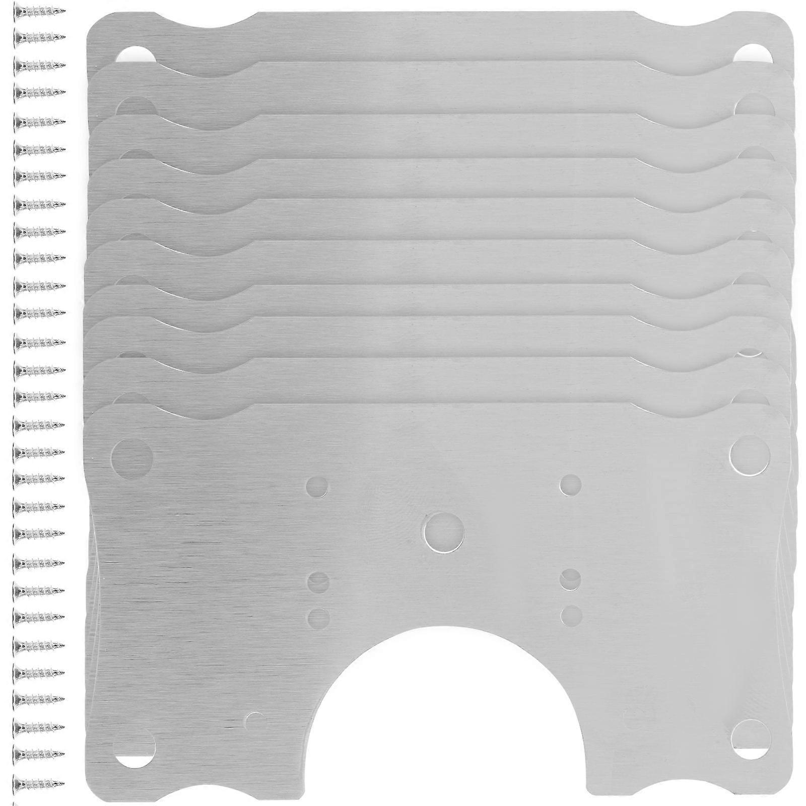 Hinge Repair Plates Silver Color Round Edges Cabinet Door Fixing Furniture 9X5X0.5CM 10Pcs