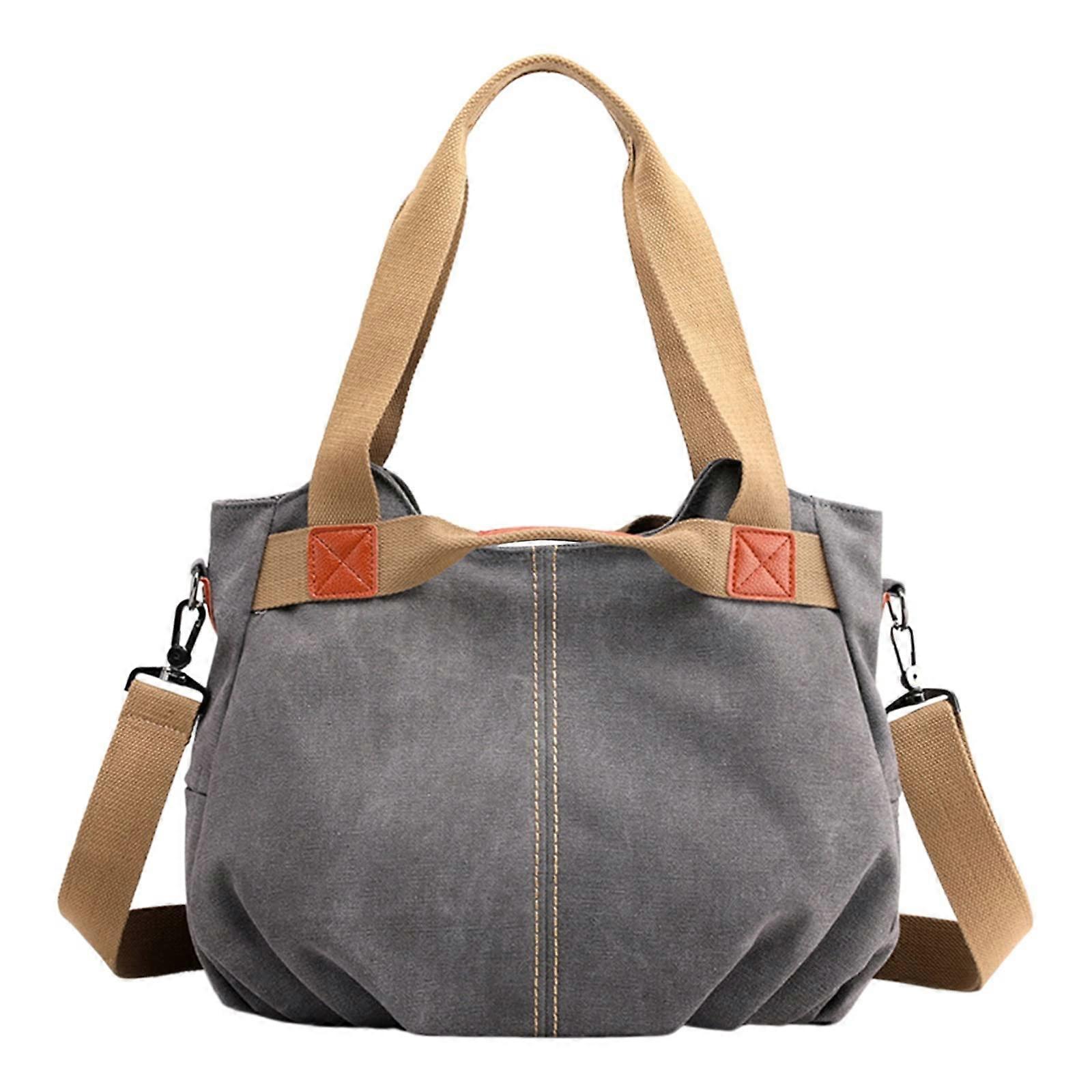 Retro Fashion One Shoulder Crossbody Women's Bag Large Capacity Vintage Gray