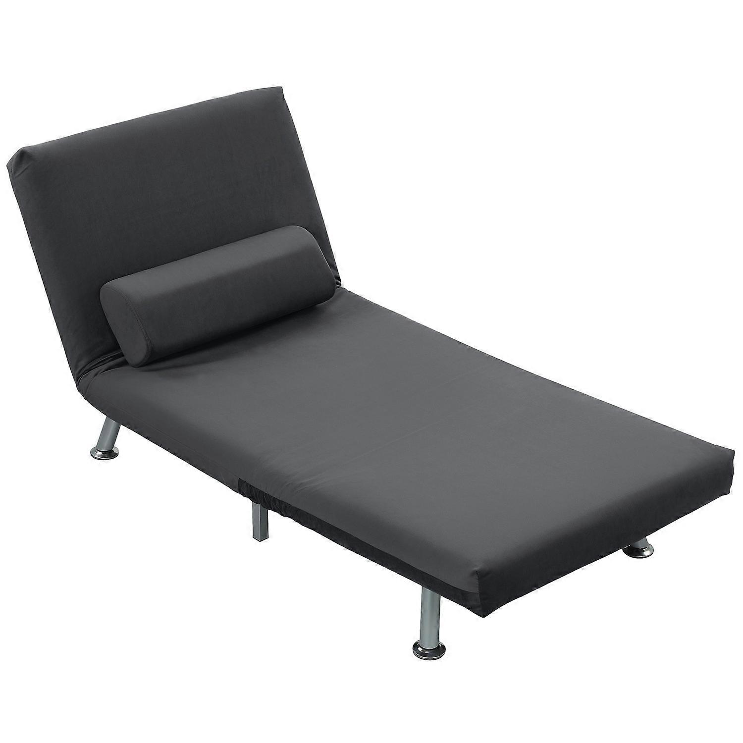 Folding armchair with bed function, folding recliner in velvet look, adjustable backrest, 75 x 70 x 75