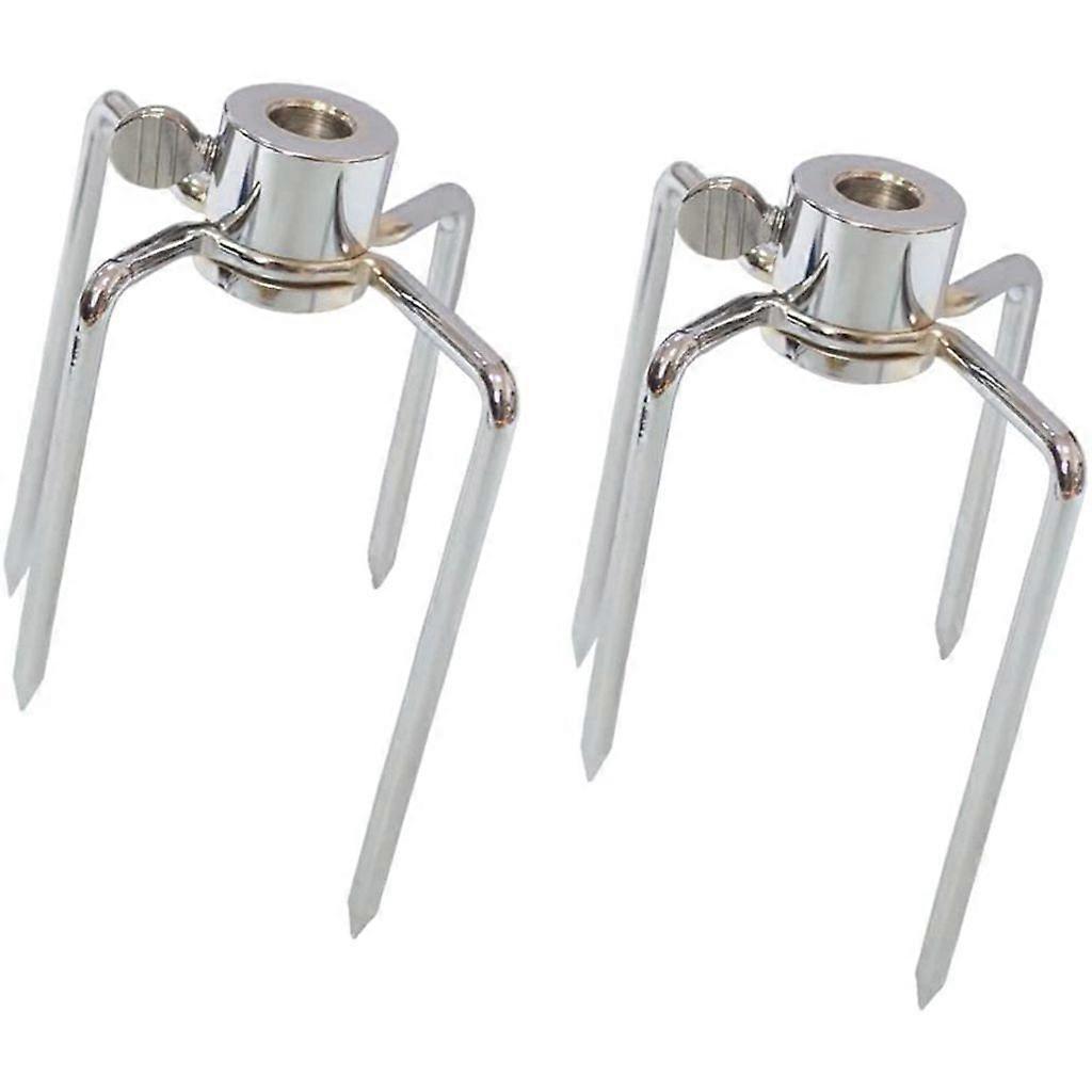 2 Pieces BBQ Rotating Grill Fork Accessories Food Grade BBQ Fork 304 Stainless Steel BBQ Fork