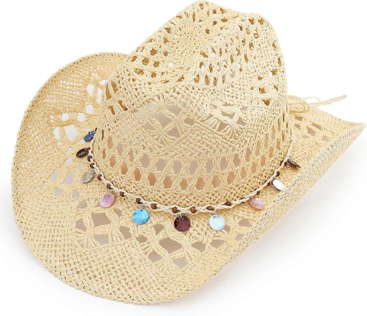 2025最新モデル麦わらカウボーイハット、ウエスタンカウガールハット、つばの広いサンビーチハット