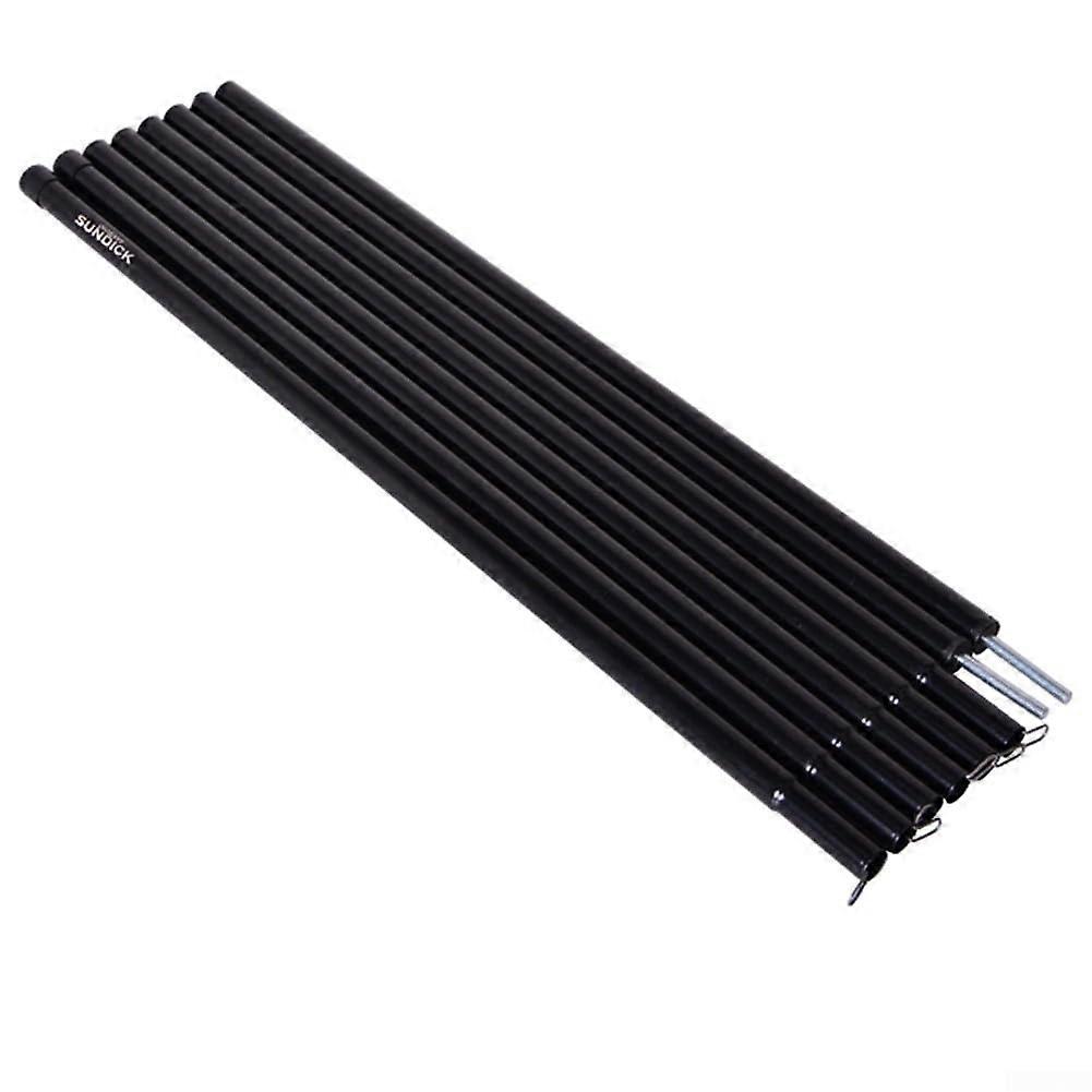 2M Telescopic Tarpaulin Poles Adjustable Trekking Camping Folding Poles Canopy Support Poles Replacement (Black)