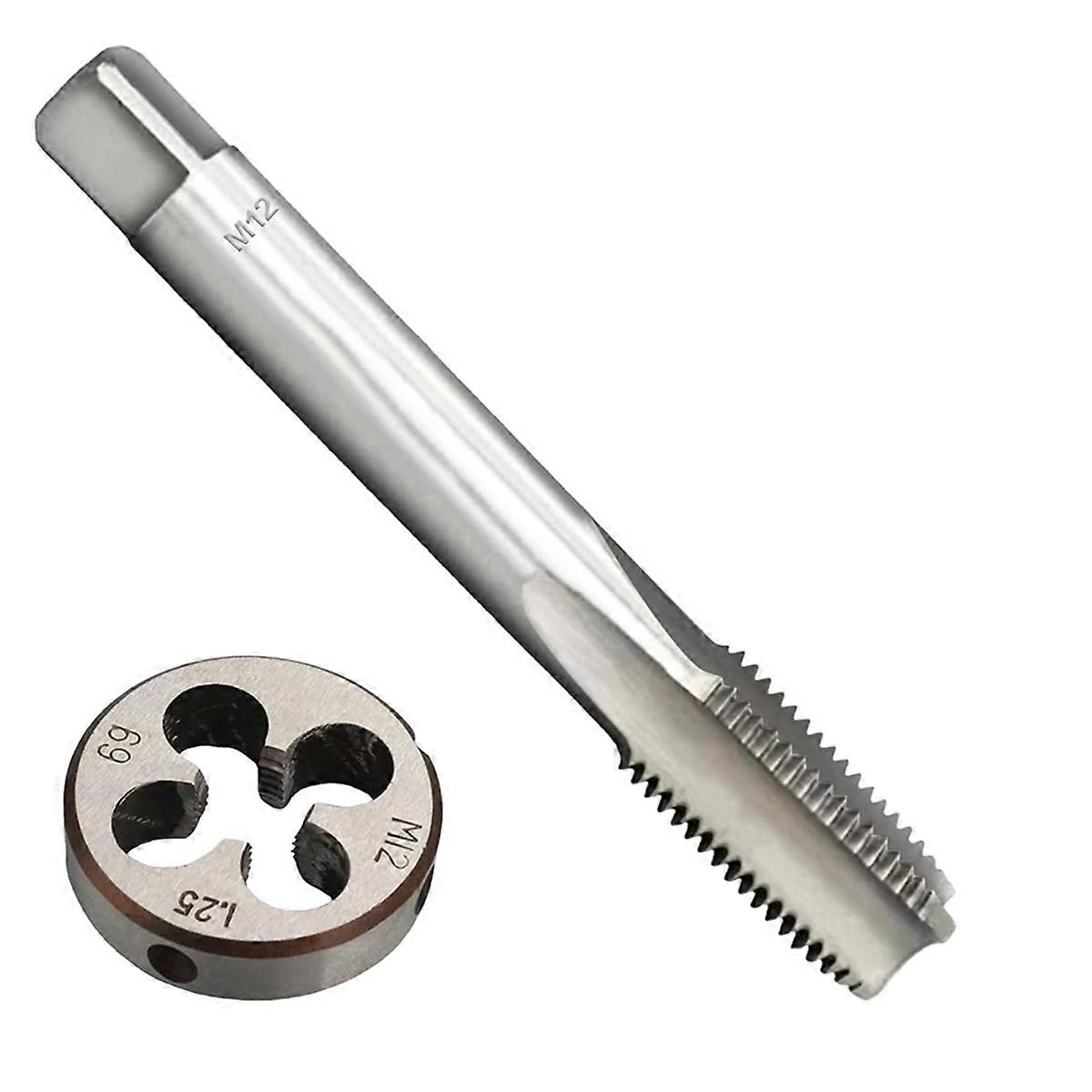 M12 X 1.25 Metric Thread Tap and Die Set,High-Speed Steel Machine Tap and Die Set, Thread Tap and Round Thread Die
