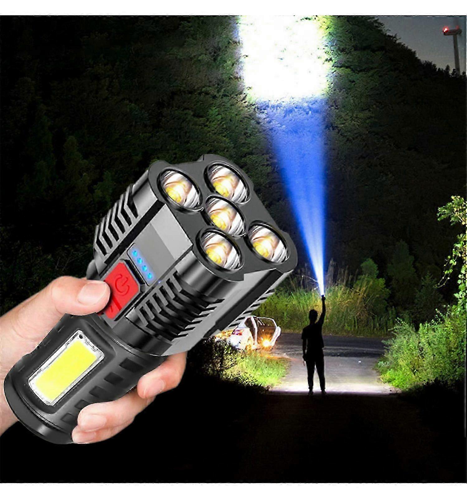 LED Flashlight USB Rechargeable Flashlight Hand Lamp Handheld Tactical Mobile Light