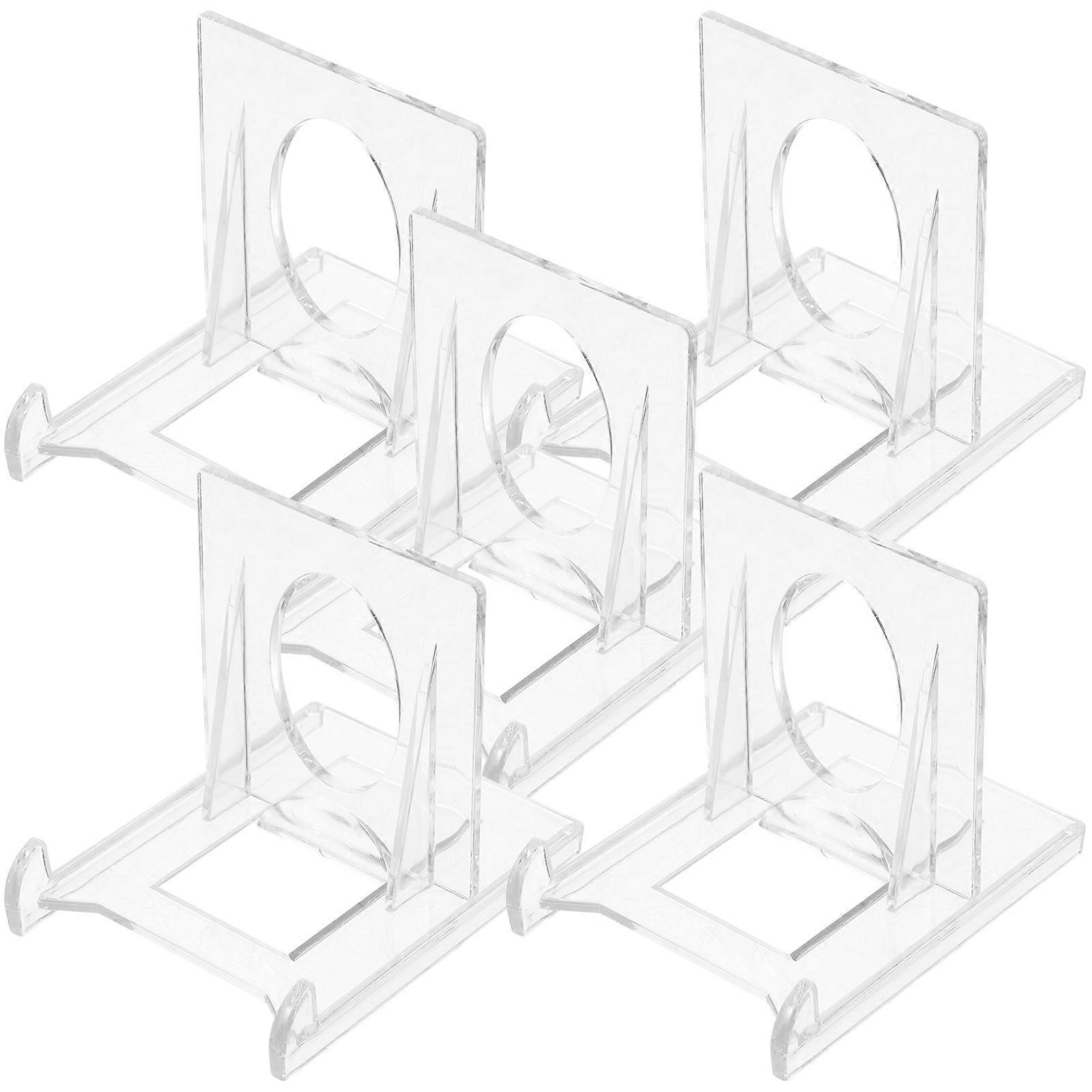 Adjustable Transparent Acrylic Display Stand Set 5pcs for Photos, Business Cards, Table Displays, Weddings, Offices, and Retail Showcases