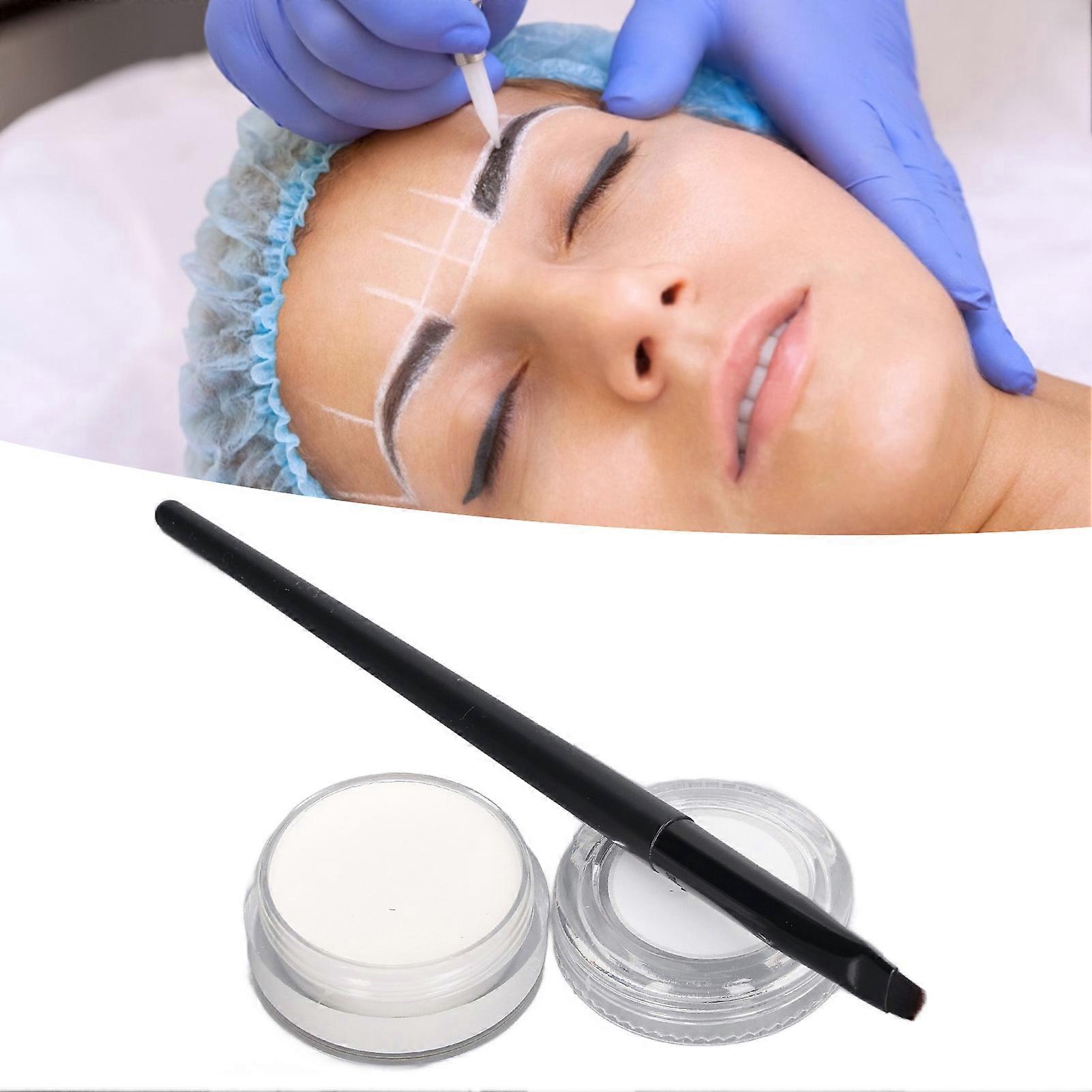 White Brow Paste Safe Clear Lines Light Texture Eyebrow Mapping Paste with Brush for Eyebrow and Lip 