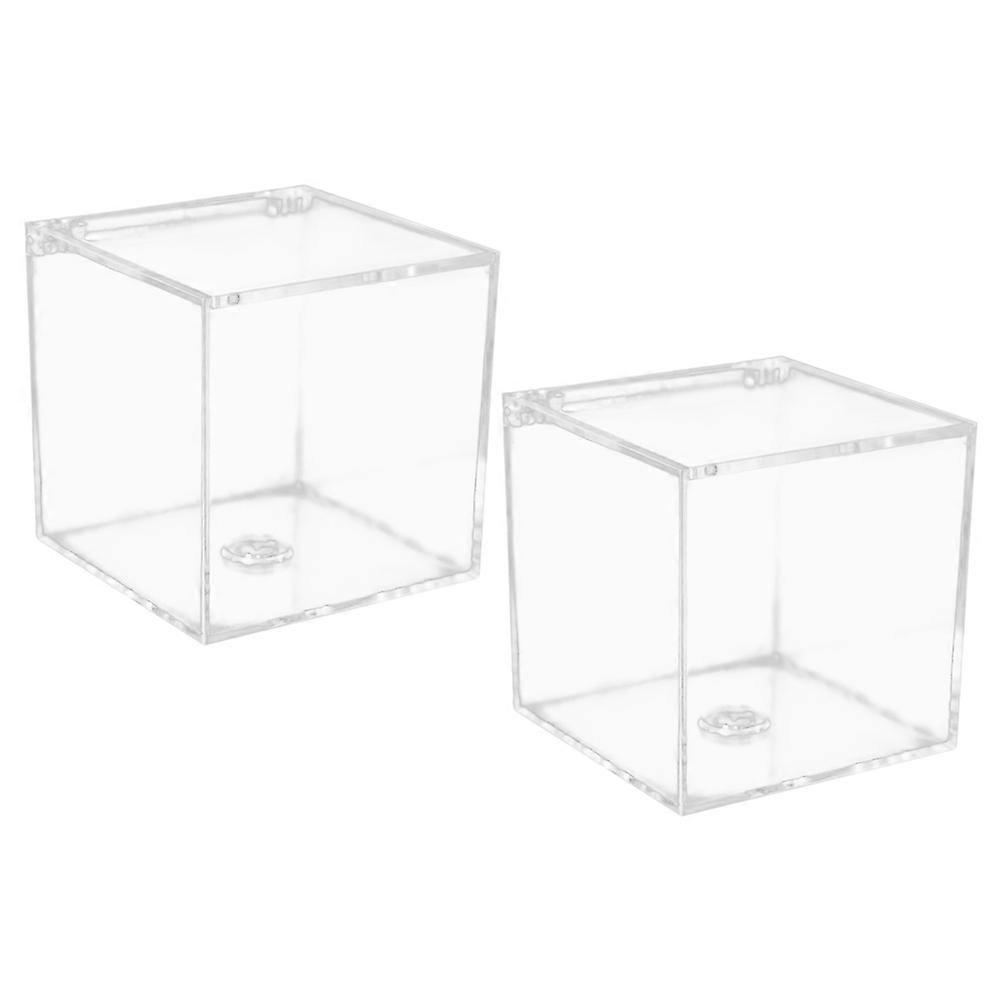 Portable Transparent Candy Storage Box Made of Acrylic for Cookies and Snacks 2pcs