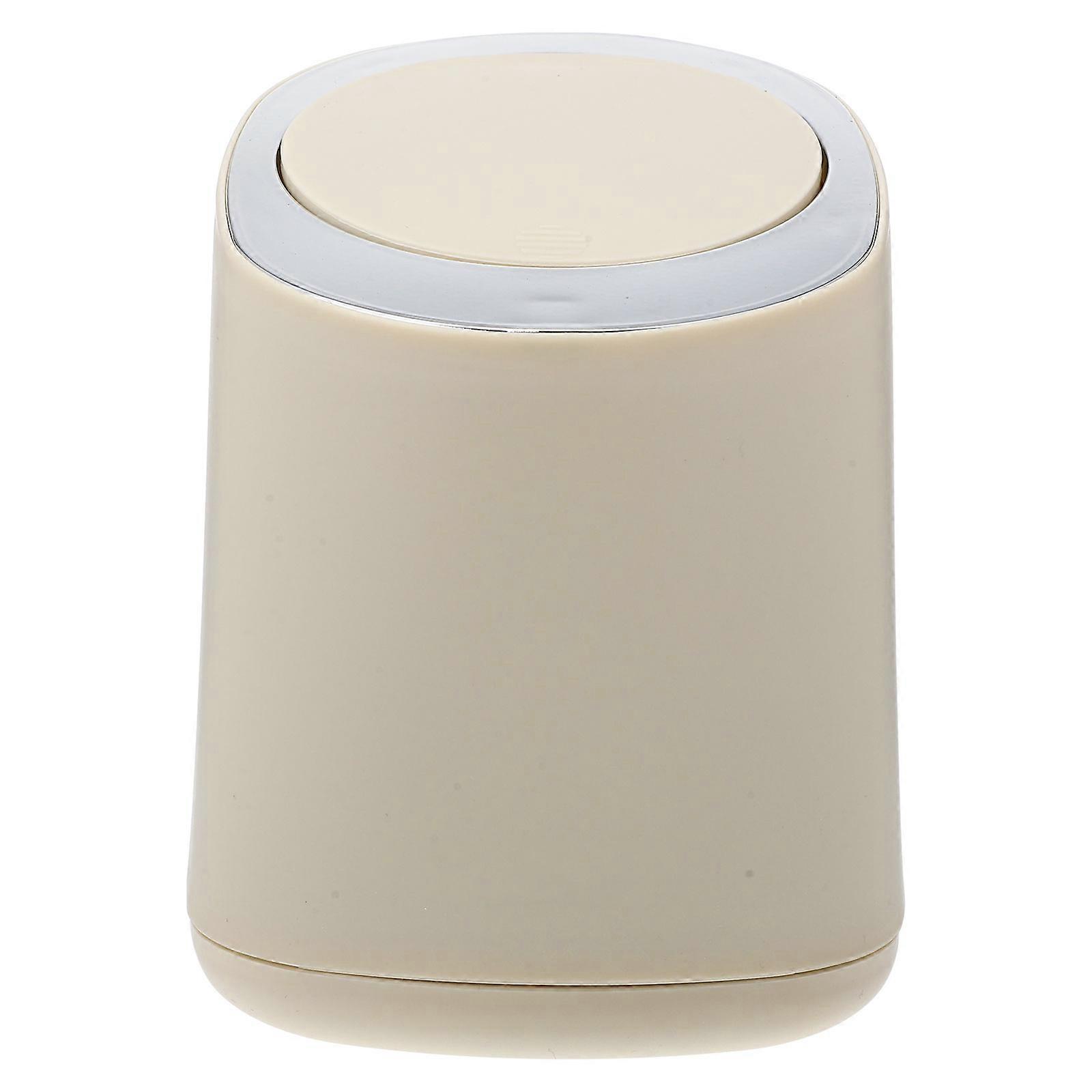 Press-Type Trash Bucket Small Desktop Waste Bin with Lid for Storage Use 1Set