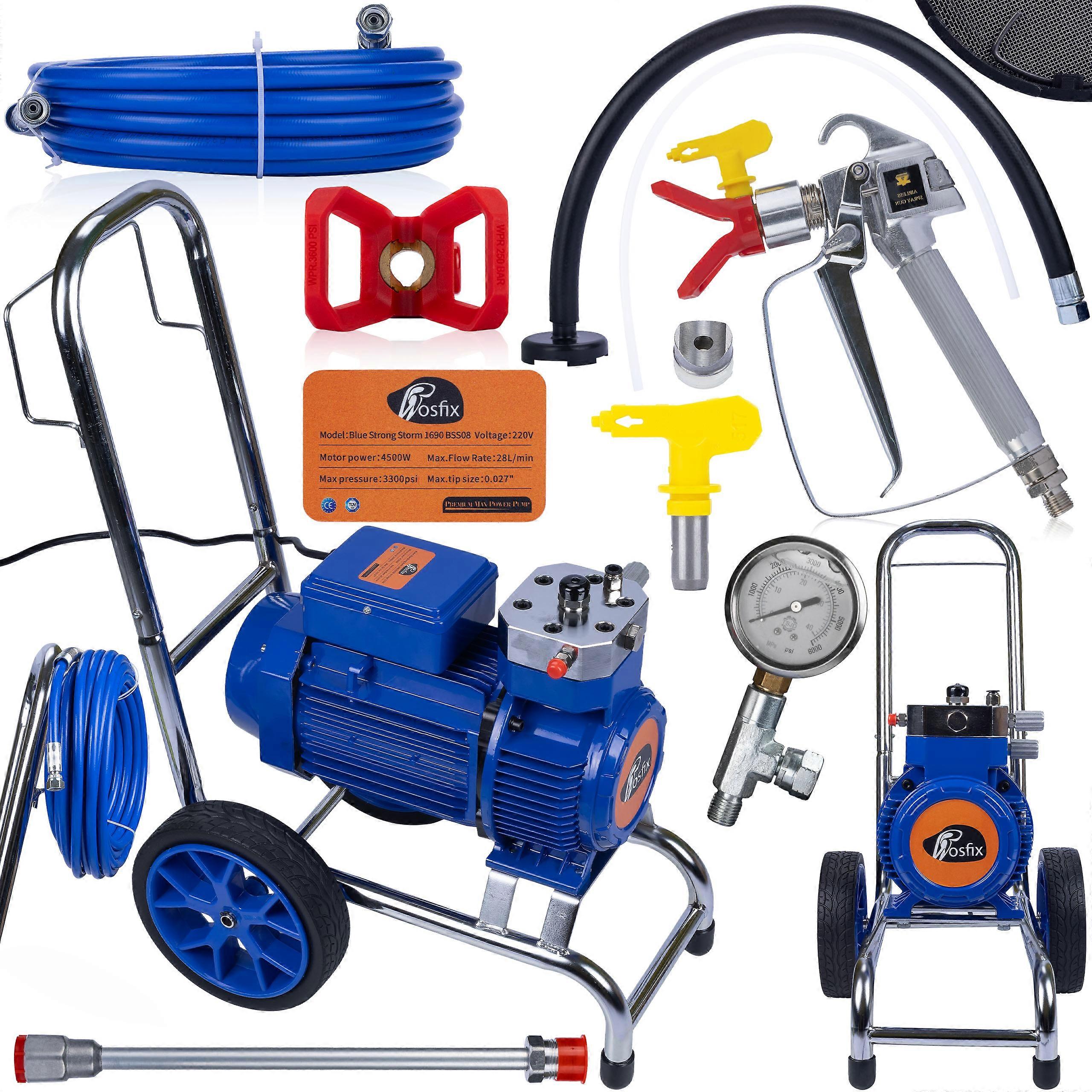 Rosfix Paint Sprayer Blue Strong Storm BSS08 4500W 22Mpa 28L/min | Stainless steel, 2 guns