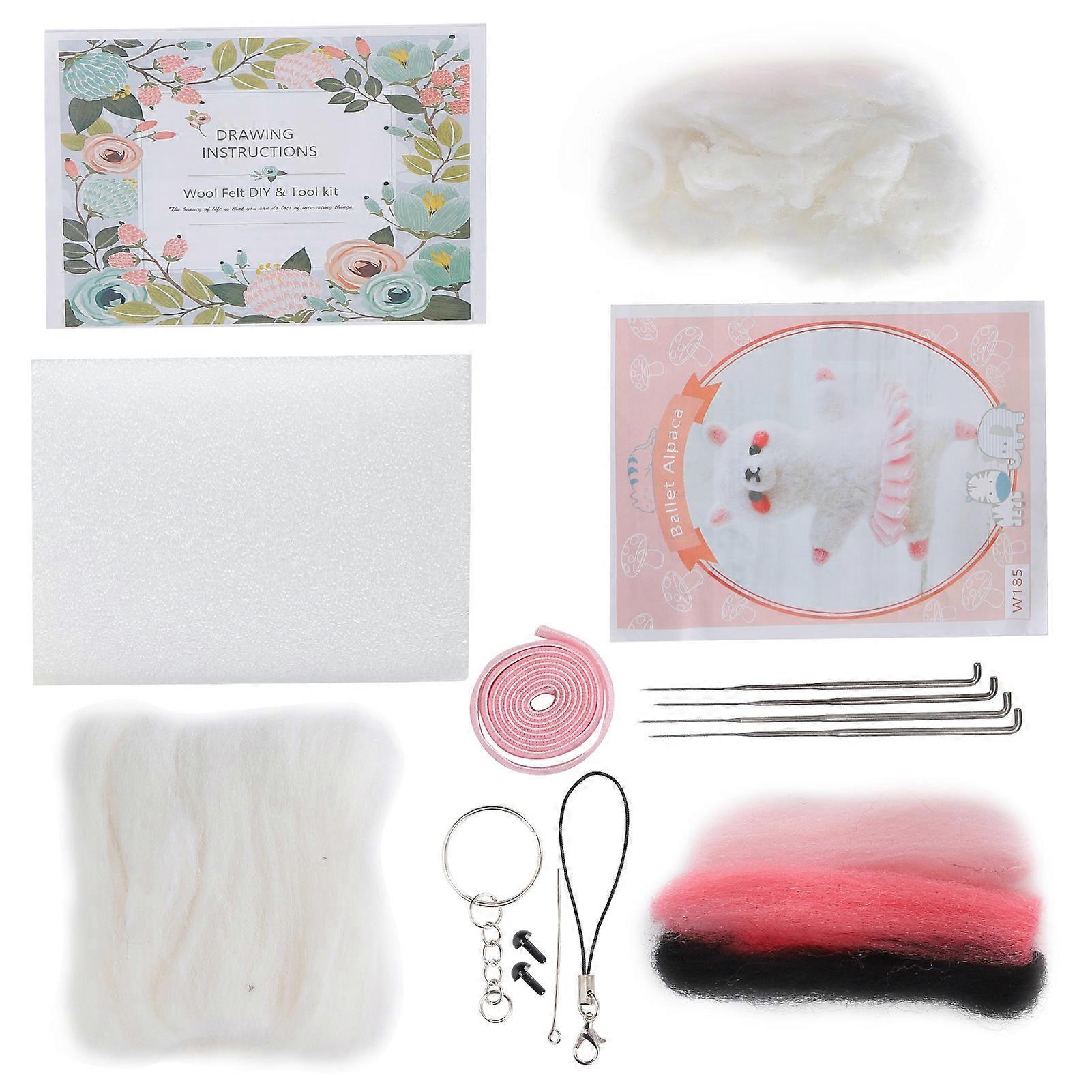 إبرة تلبيد كيت صوف ألياف كيميائية DIY يدوية لعبة فنون الحرف للمبتدئين (185 # باليه الألبكة)