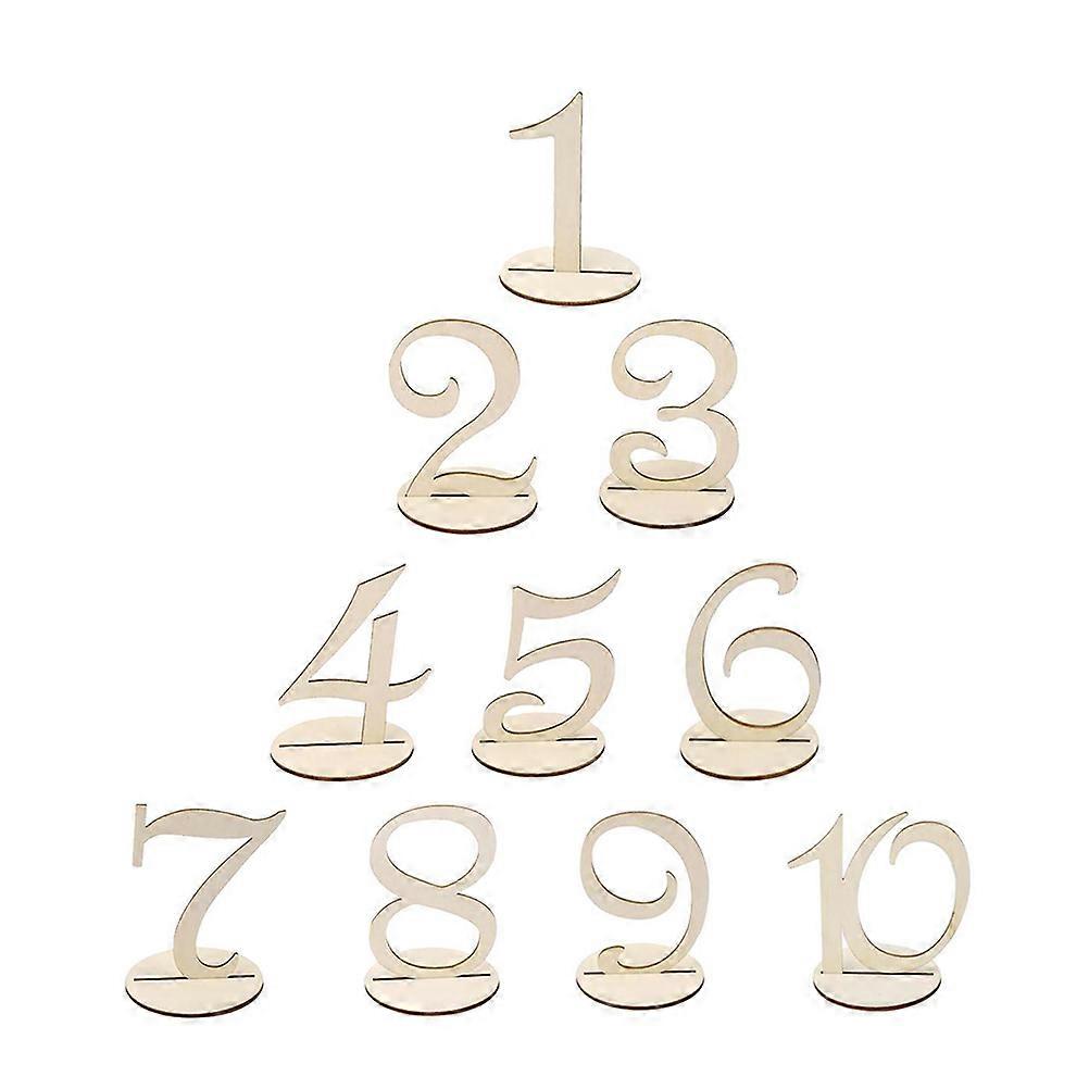 Country Table Numbers with Holder Base Khaki Color for Banquet 7.5X7.5X10CM 1Set