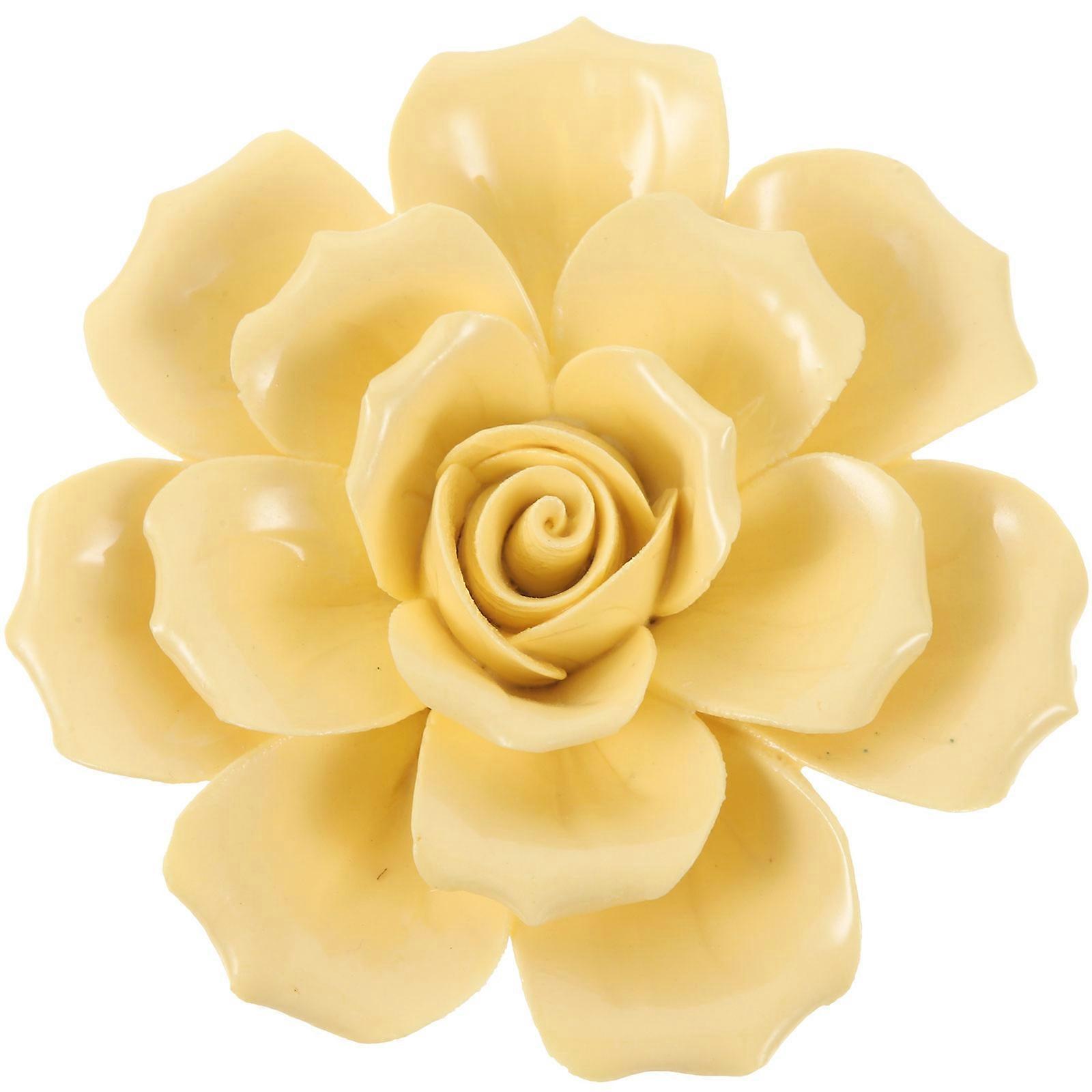 Ceramic Flower Wall Hanging 3D Flower Ornament Wall Background Mural Decor