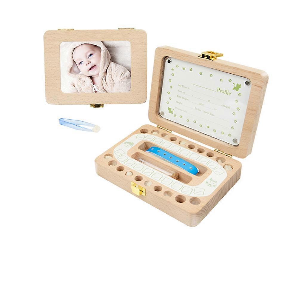 Baby Tooth Storage Box with Hair Bottle and Magnetic Sheet for Organizing 20 Teeth in Composite