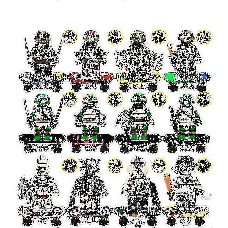 2025 12pcs Teenage Mutant Ninja Turtles Character Blocks 37cm2