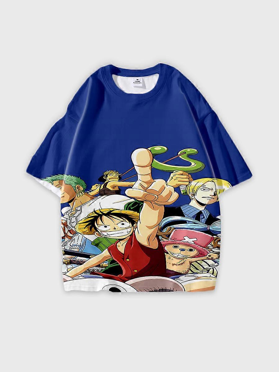 T-shirt round neck Role Pattern loose short sleeve O98