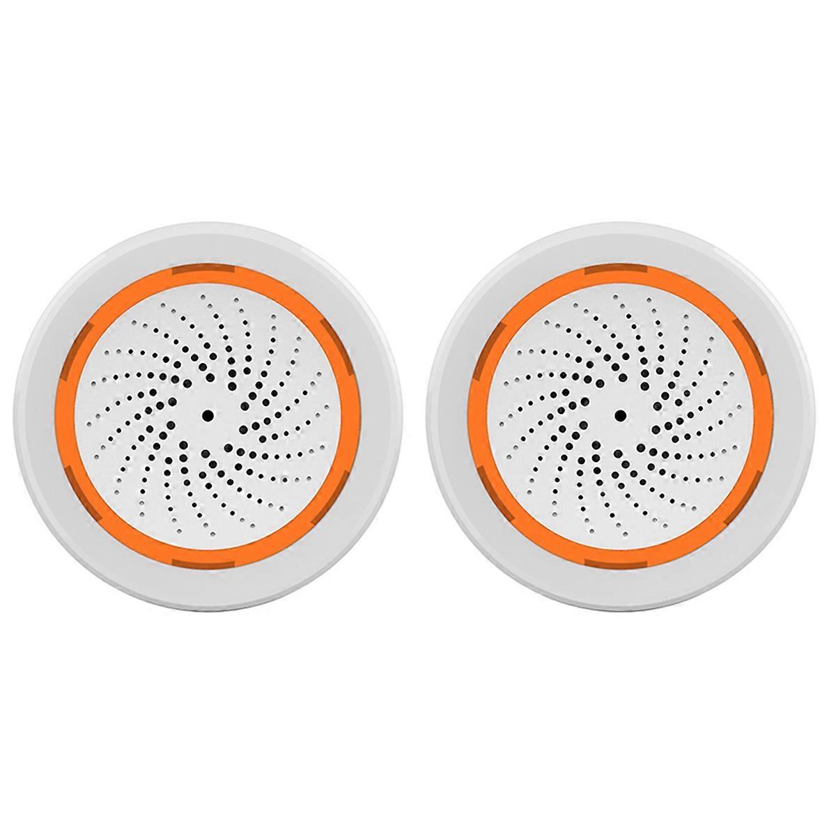 2X ZigBee NEO 90DB Sound and Light Sensor Tuya Smart Life Built-In Siren Alarm Sensor