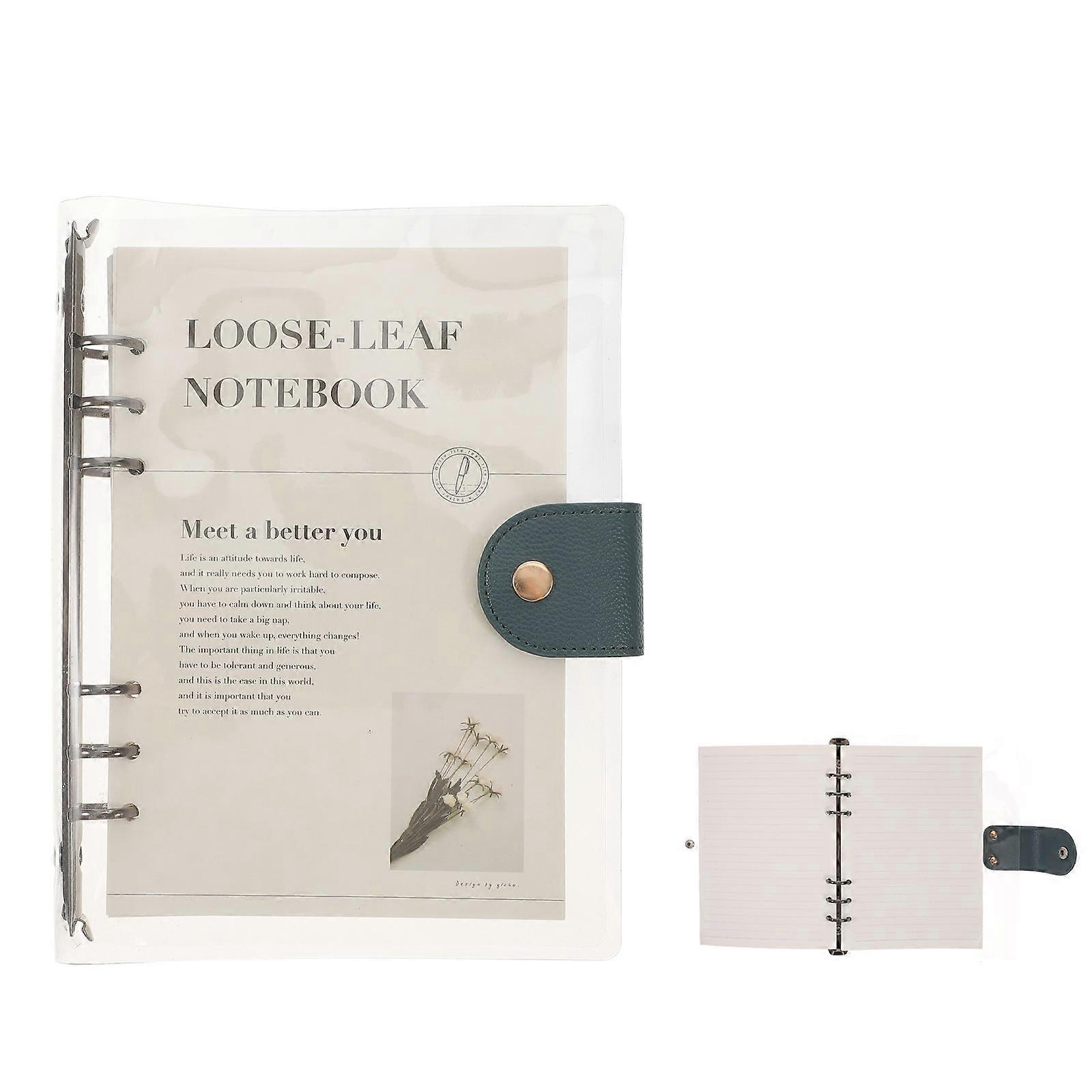 Transparent Detachable Binder Notebook with 6-hole Ring for Writing Use Pink