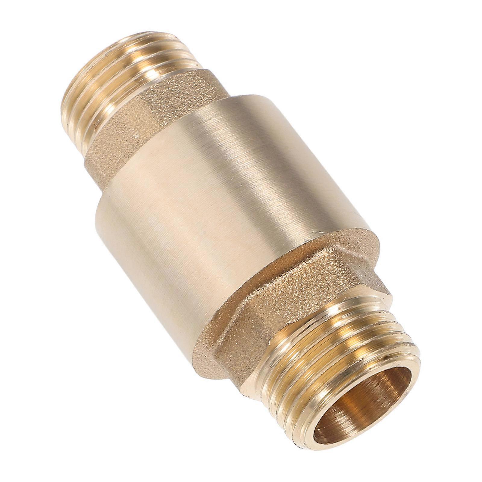 Golden Brass 1/2 Inch Vertical Check Valve for Home Use with Dual External Thread Design and Backflow Prevention