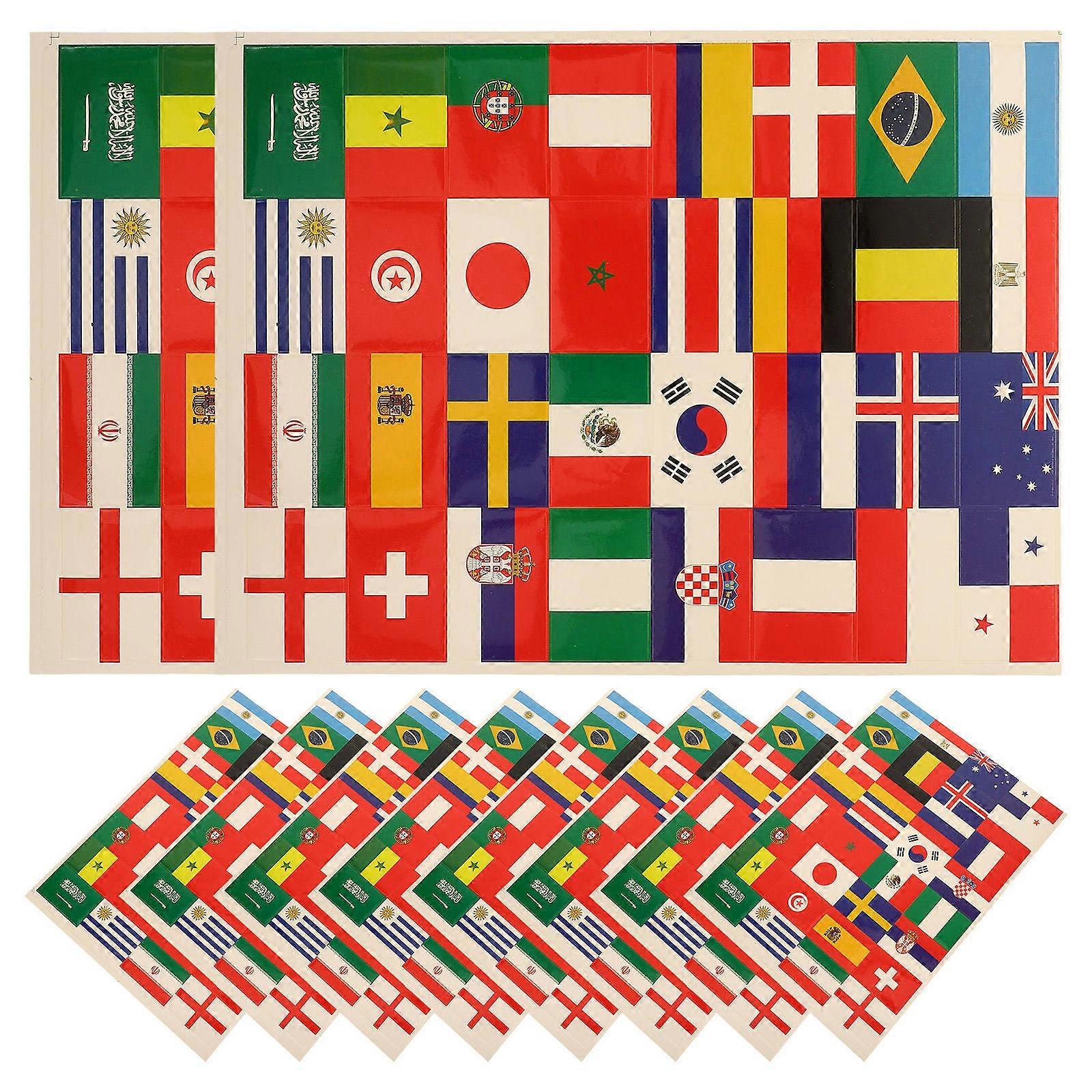 Kendinden Yapışkanlı Ülke Bayrağı Çıkartmaları Partiler, Spor Etkinlikleri ve Kutlamalar için 10 Sayfa Yetişkinler için Ulusal Bayraklar Yüz Çıkartmaları