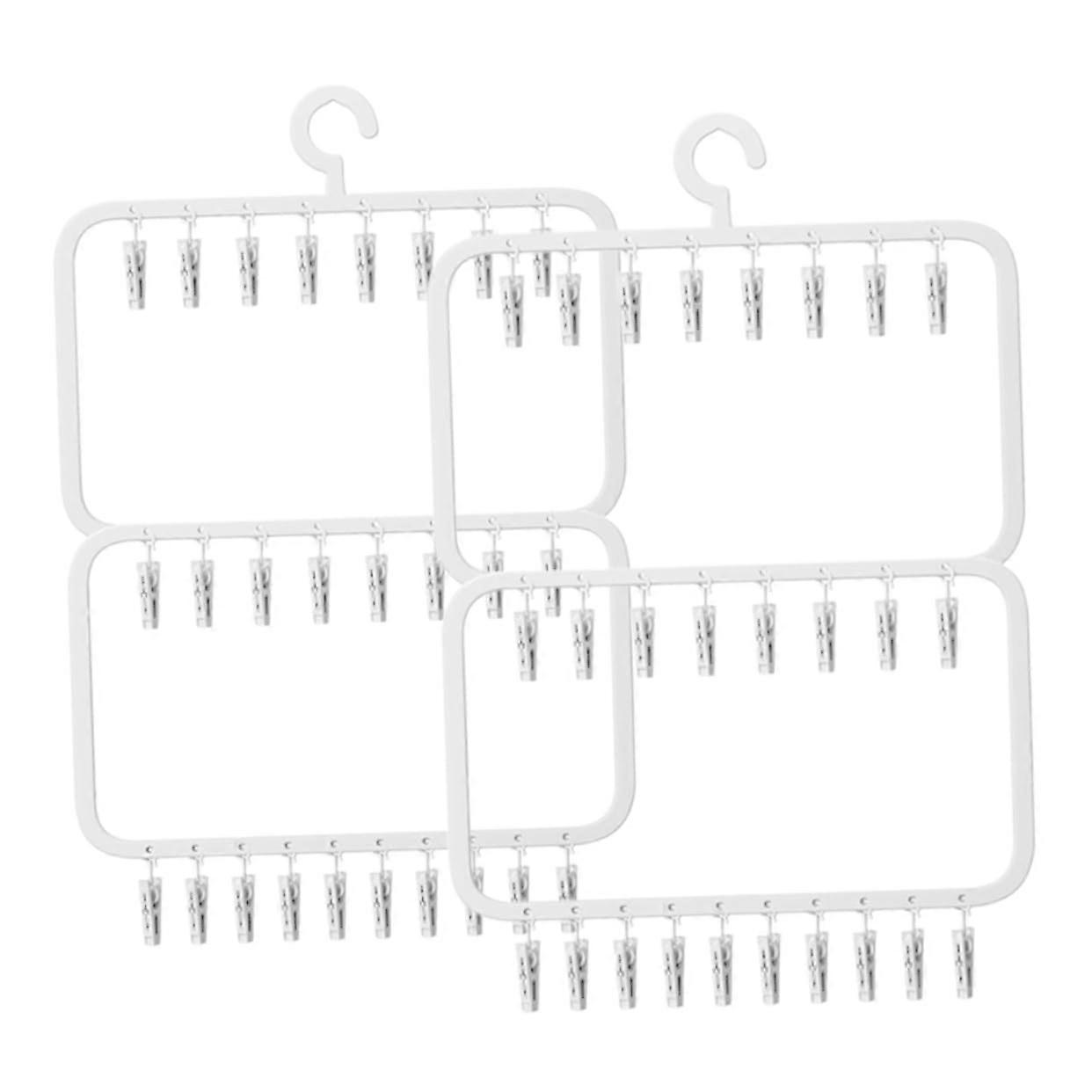 2 Stücke Sockenclip Hutablage für Schrank Kleidungsbügel Wäschebügel Mehrzweckhaken Unterwäsche Aufhänger Weiß PP Material