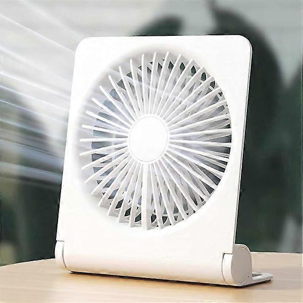Dww-Small Desk Fan, Portable Table Fan USB Rechargeable 4500mAh Battery, 160° Foldable Strong Wind Ultra Quiet 4 Speeds for