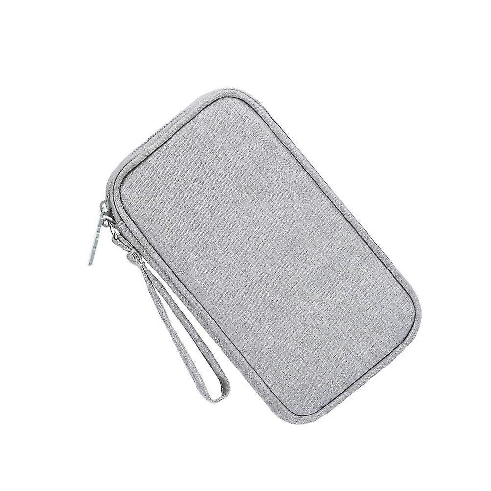 Portable Cable Storage Case For Daily Use 11*19Cm Grey Flat Storage Protection Against Bumps 1Pcs