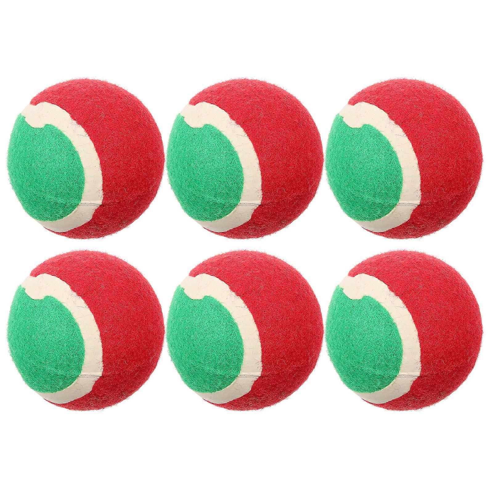 Durable Rubber Dog Balls for with Assorted Color Ideal for Indoor Outdoor Play 6pcs
