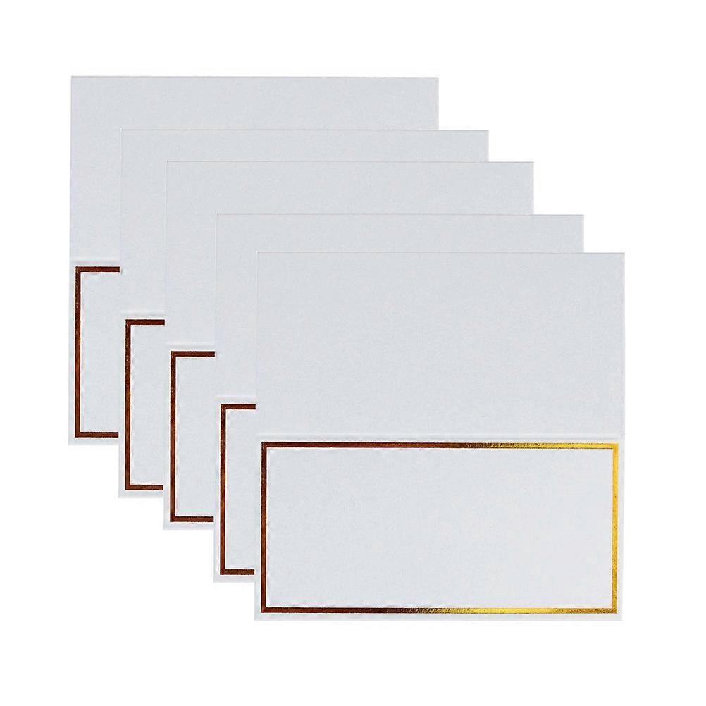 20pcs Stereoscopic Paper Table Name Seat for Party with Hot Stamping White and Golden
