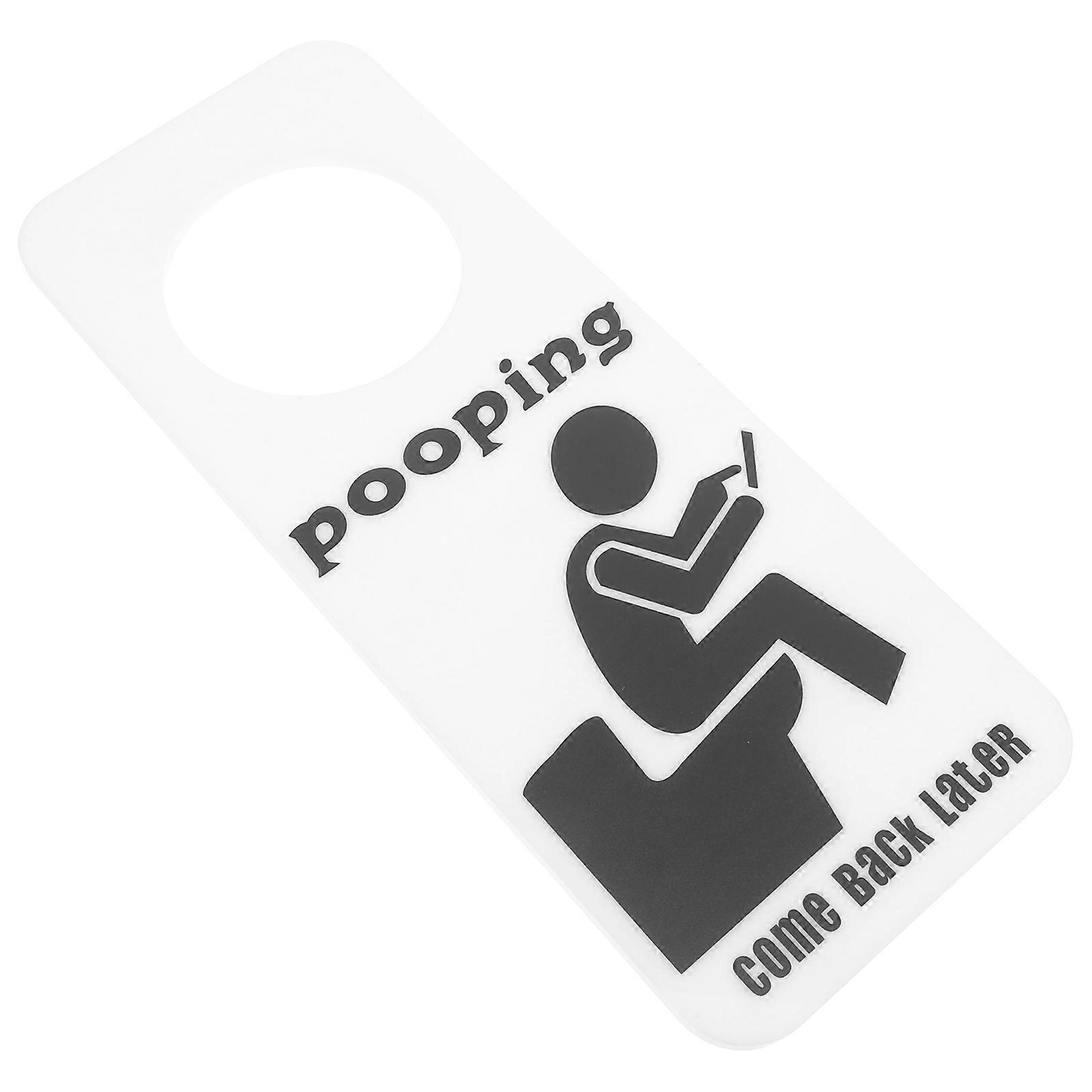 Hanger Style Bathroom Signs Funny Door Hanger Occupied Indicator White Rectangle 1Set
