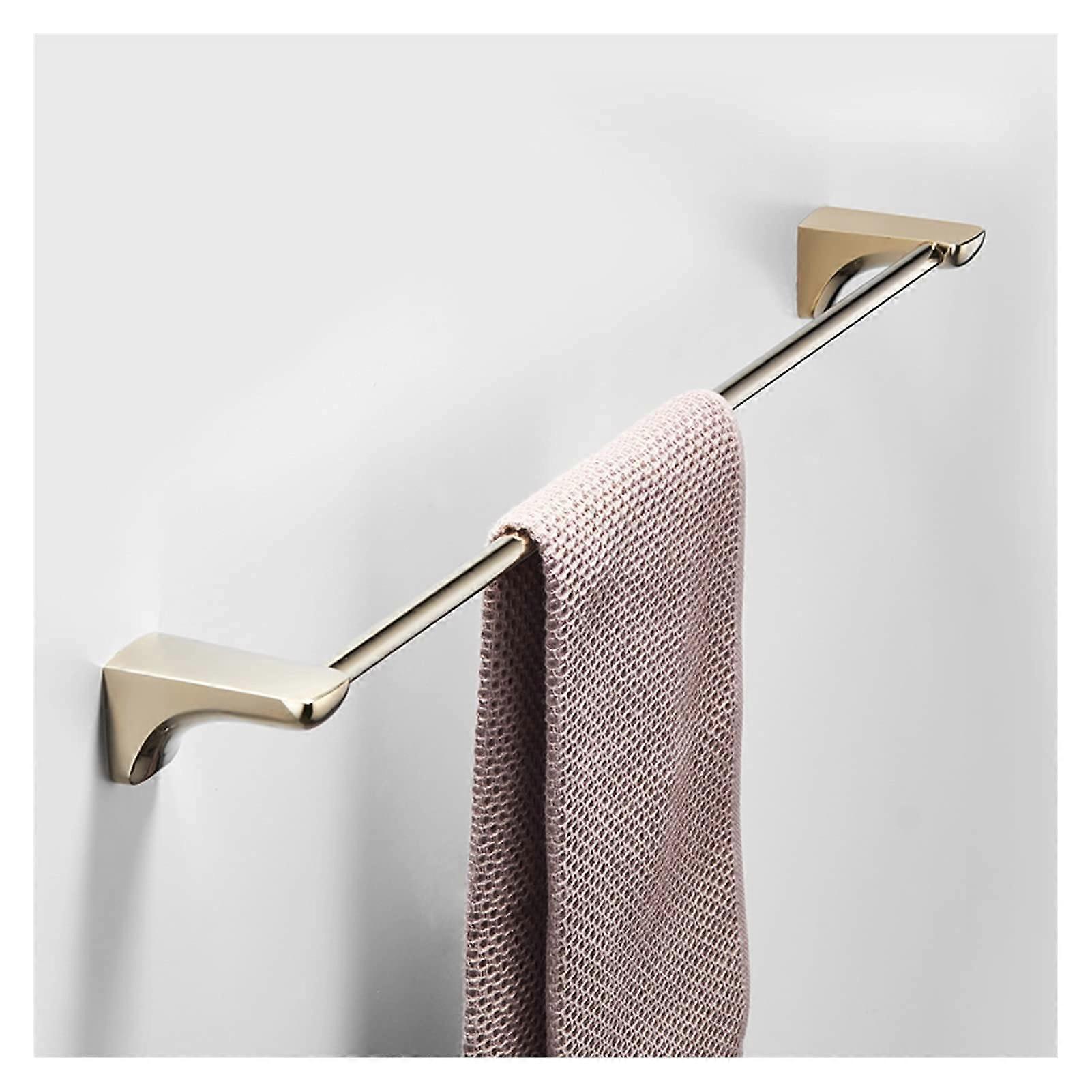 Folded WallMounted Double Towel Rack, Light Gold, 24.5' Foldable Towel Holder