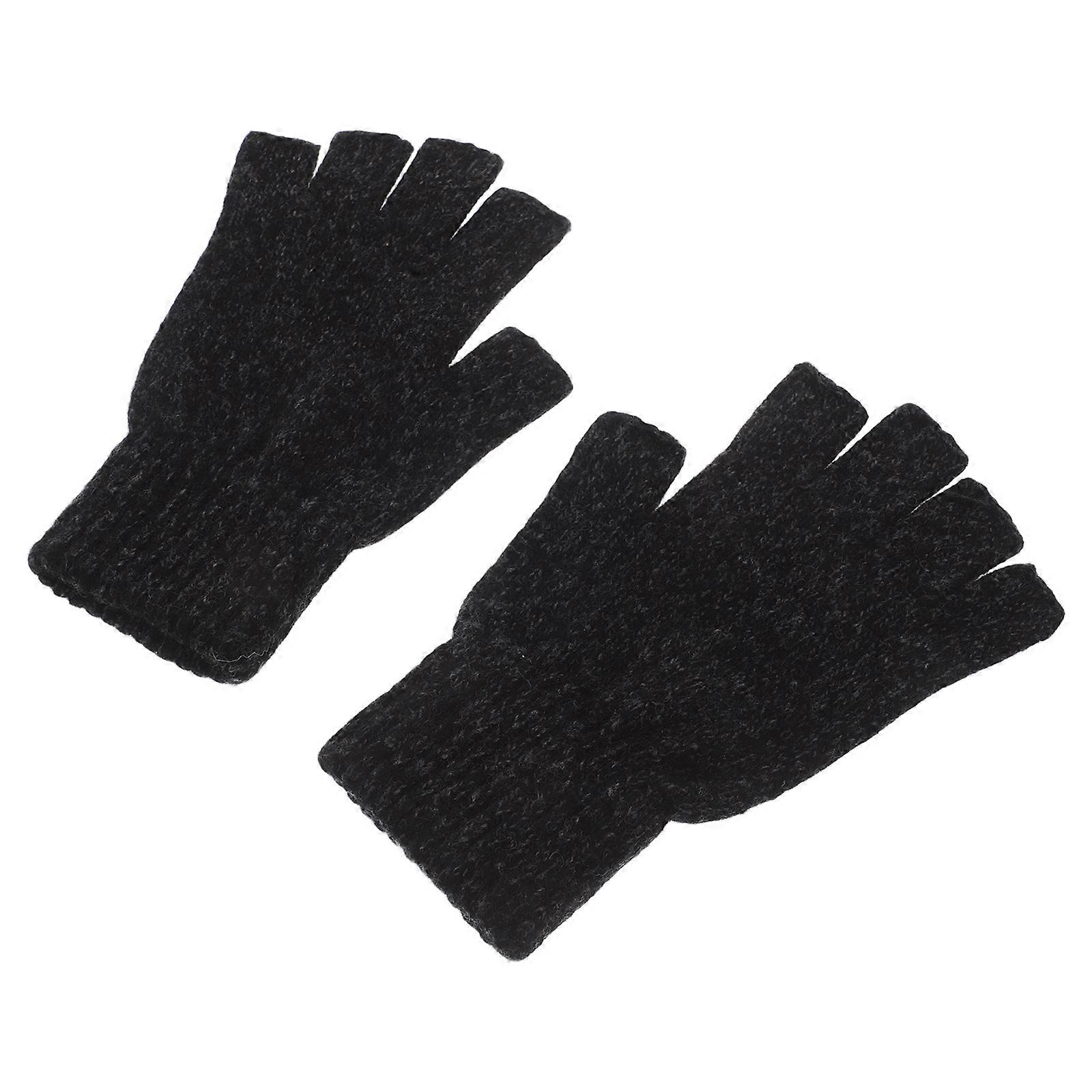 Here's a refined and professional product description based on your input:
**Warm Knit Half Finger Gloves for Men – Windproof, Thermal
