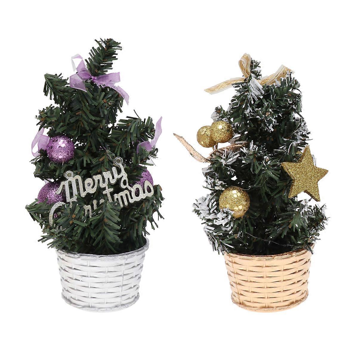 Mini Christmas Tree Decor, Tabletop Ornament for Festive Season, Party Atmosphere Enhancer