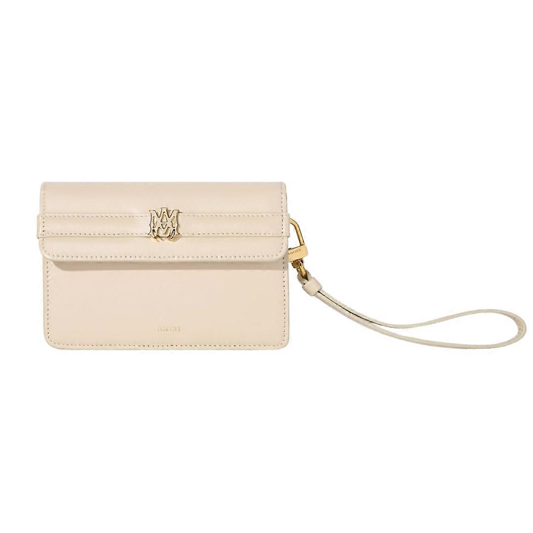 Amiri Calf "MA" Small Clutch Alabaster Bag
