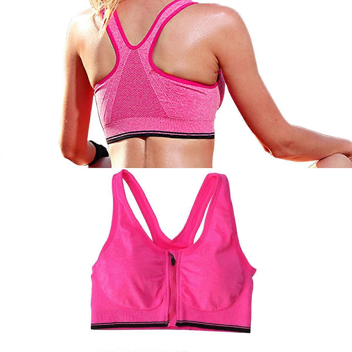 Rosy Sports Bra for Women with Padded Support and Shockproof Design for Exercise Polyester Spandex Medium Impact