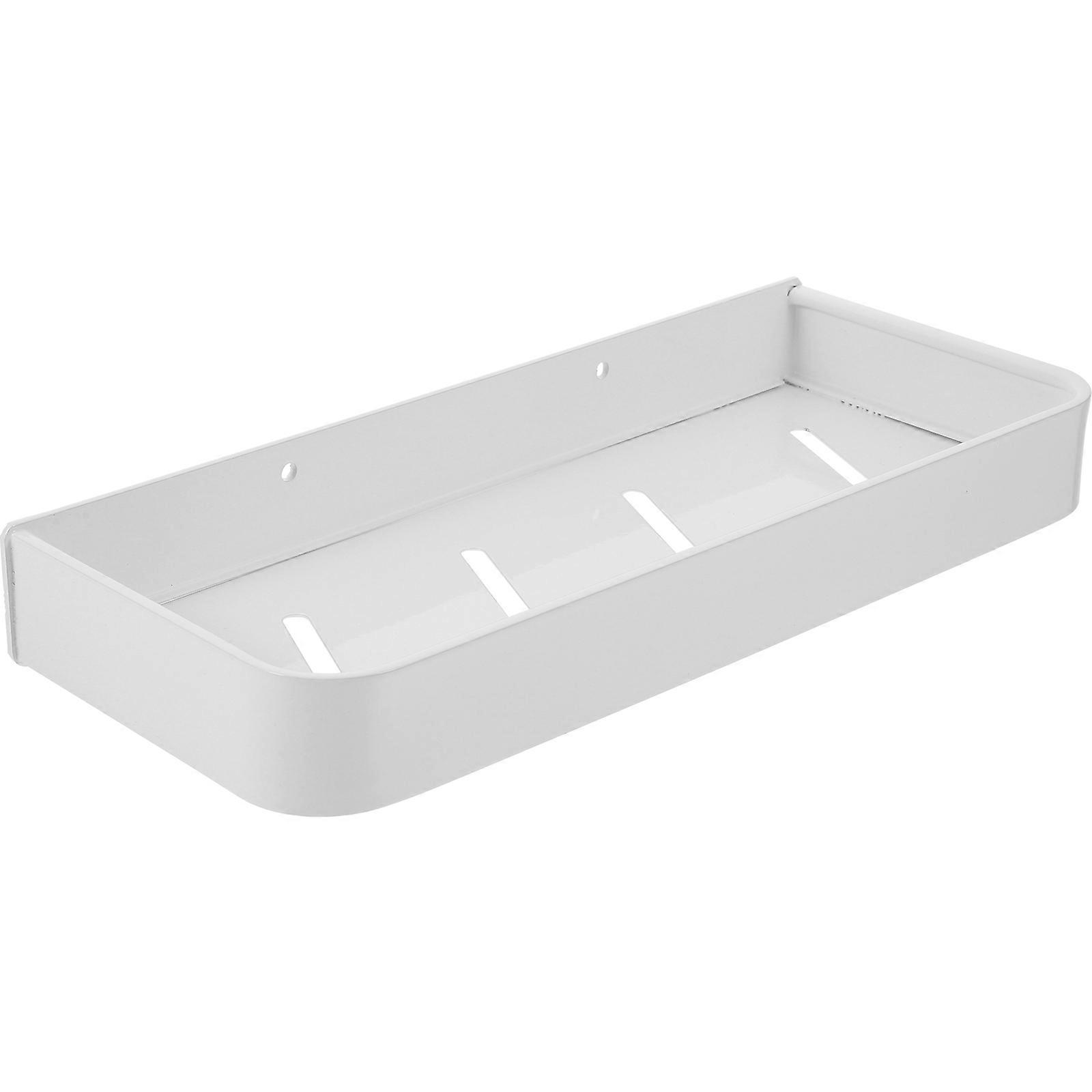Wall Mounted Bathroom Shelf 1 Set Simple Design Storage Solution For Household Users In White Color With 30CM Size