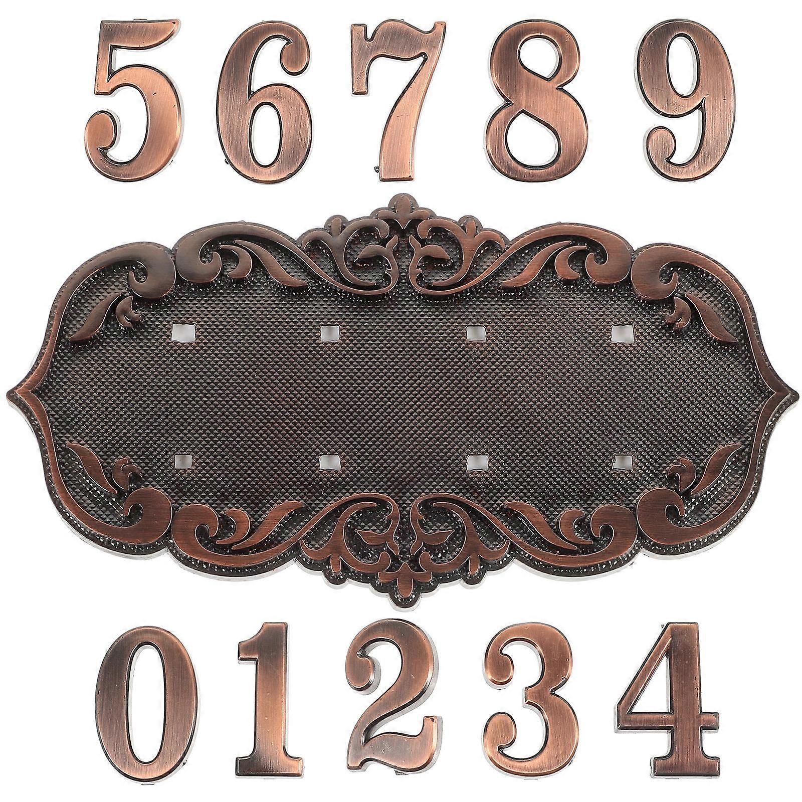 European Style Coffee Acrylic Door Number Sign for Home Use Durable and Elegant 4.72x1.57 Inches
