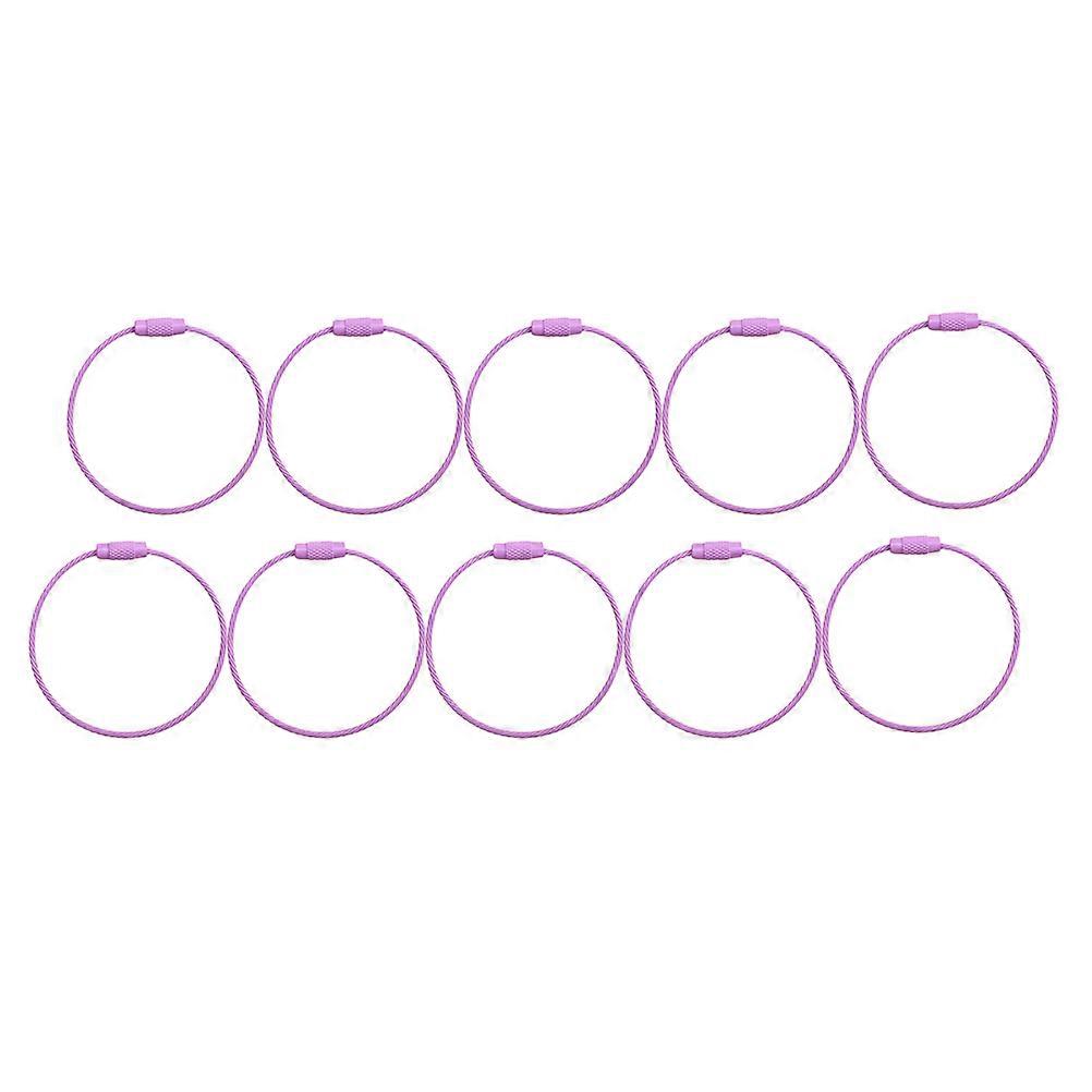 10Pcs Simple Lavender Keychain Metal Keyring Durable For Key Protection In Daily Use