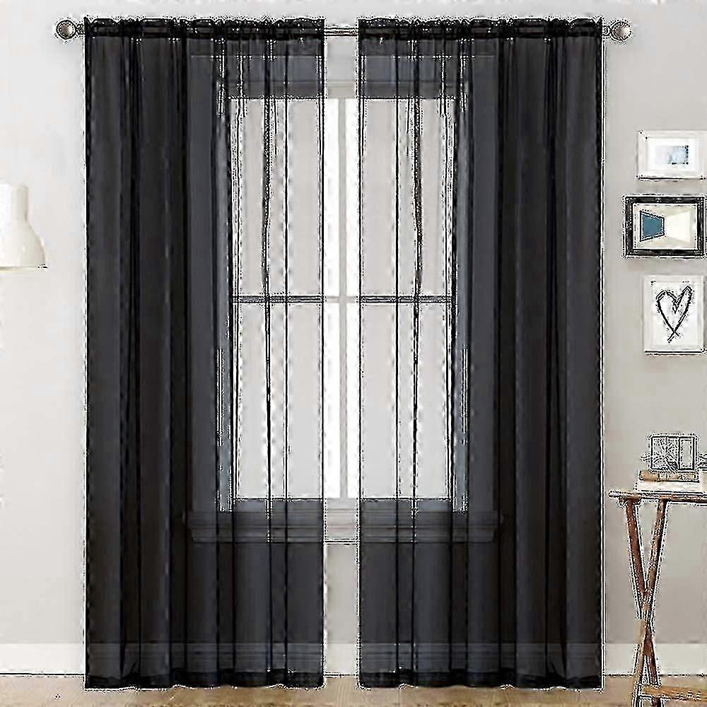 Voile Curtains With Ruffles In Linen Optics Transparent