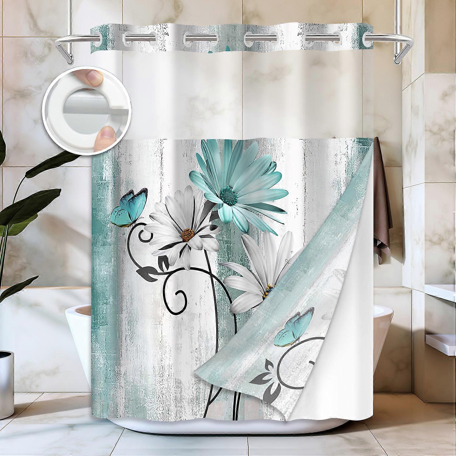 Rustic Farmhouse Shower Curtain with 12PCS Hooks