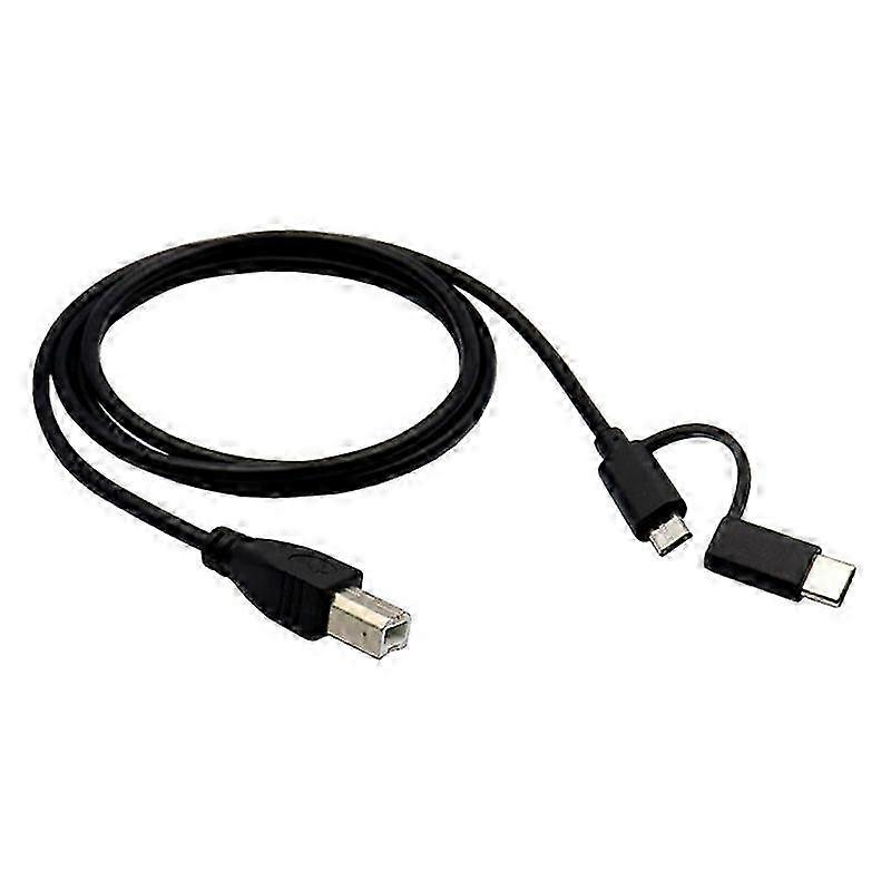 Smartphone to Printer OTG Cable - Micro USB & Type C to USB-B Data Transfer Wire
